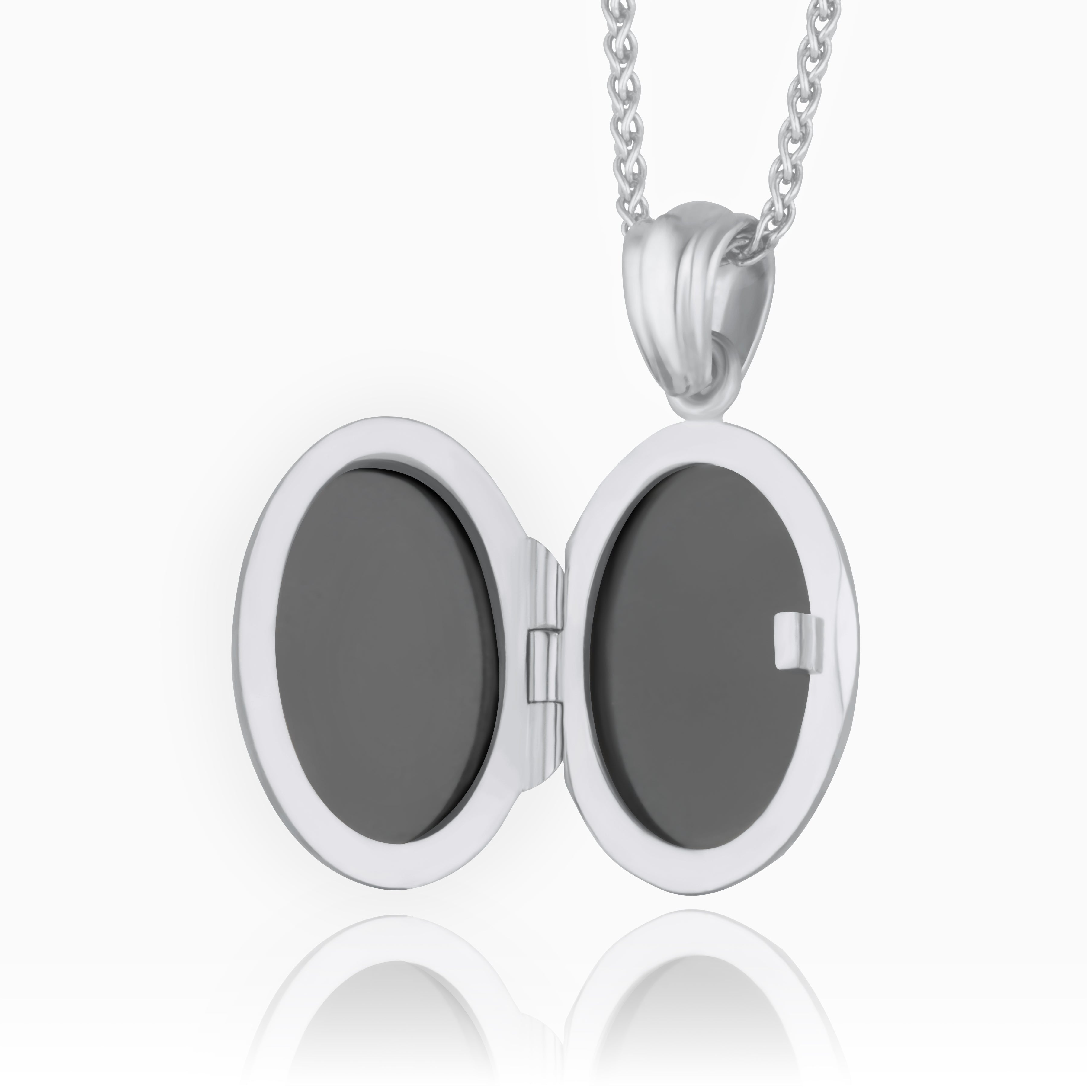 Product title: 18 ct Petite Diamond and White Gold Locket, product type: Locket