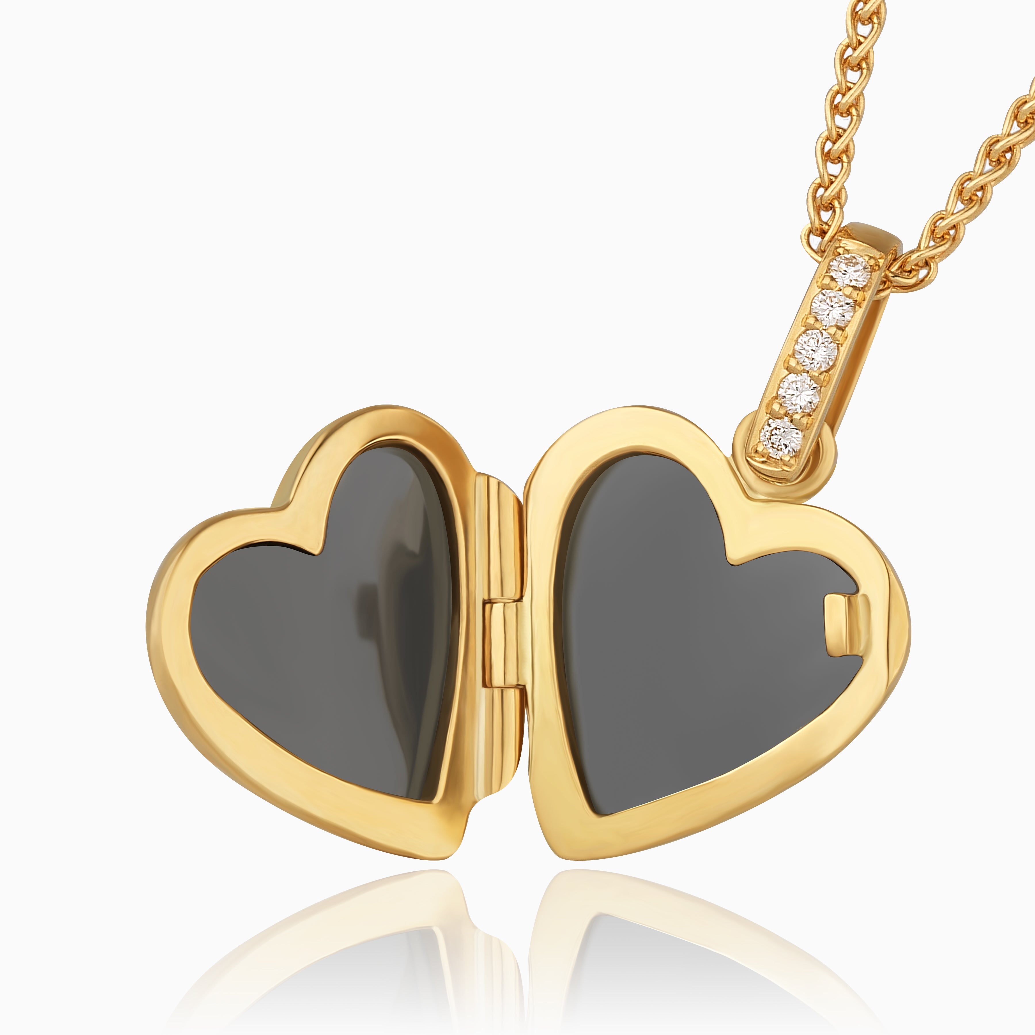 Product title: 18 ct Petite Diamond and Gold Locket, product type: Locket