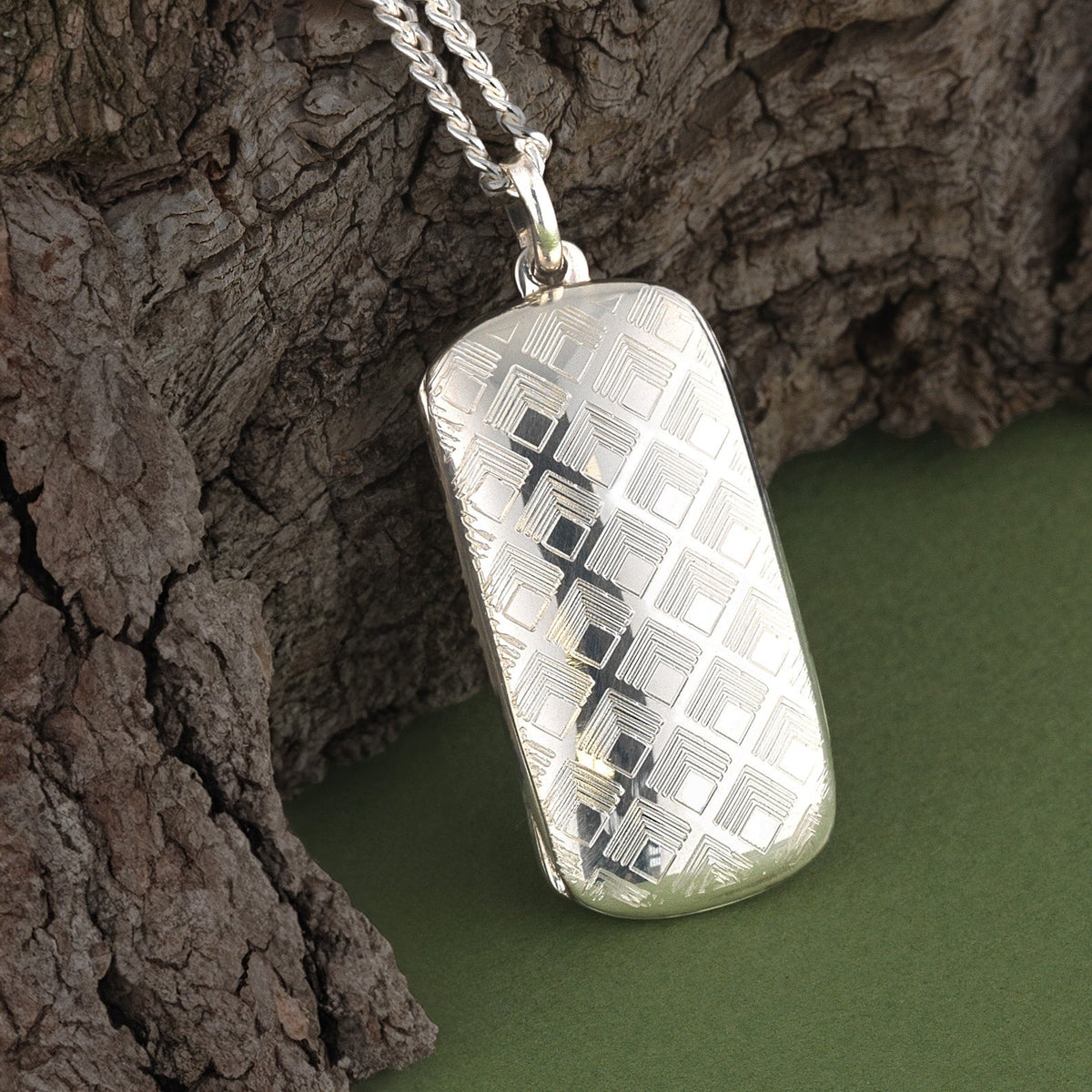 Men's Shadowlight Dog Tag Locket The Locket Tree
