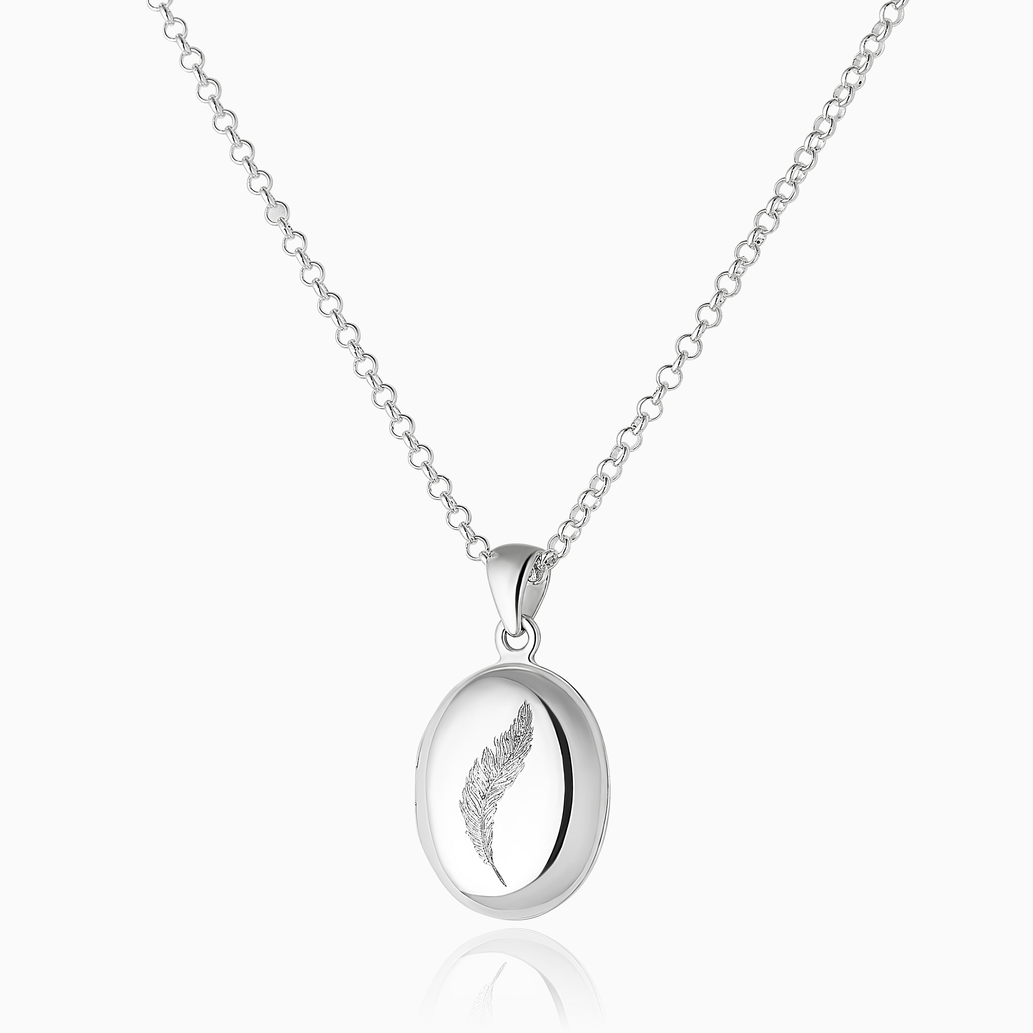 Product title: Silver Feather Locket, product type: Locket