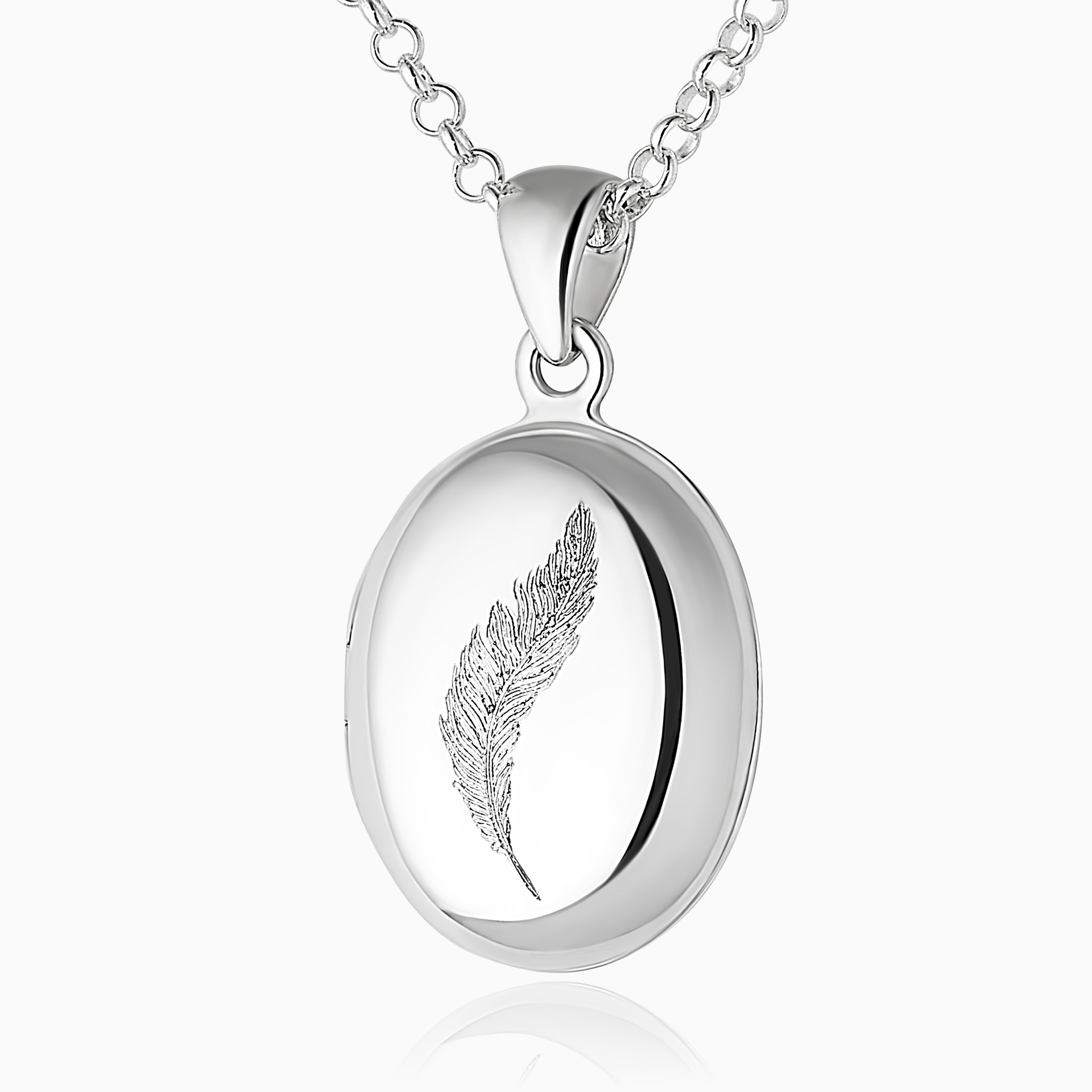 Product title: Silver Feather Locket, product type: Locket