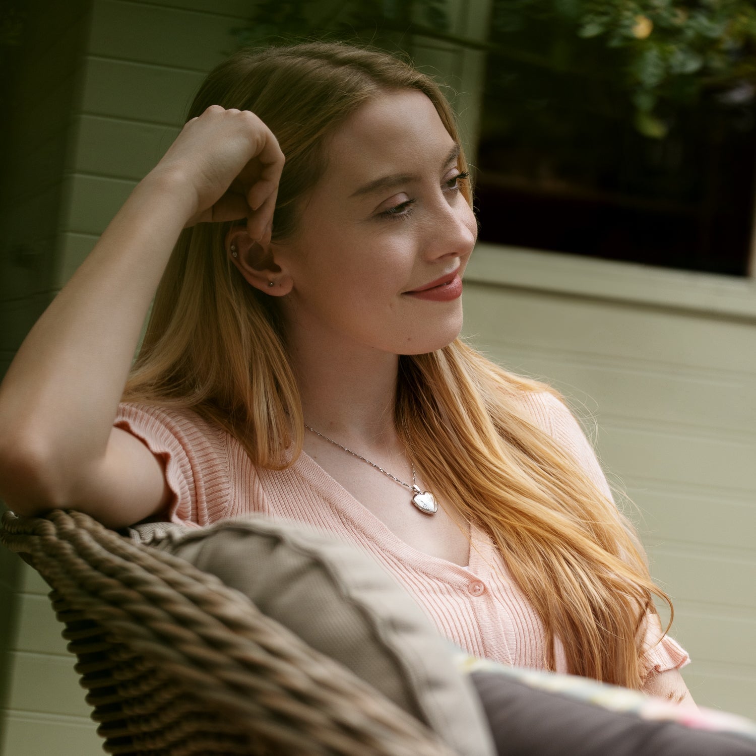 Product title: Hand Engraved White Gold Bird Locket, product type: Locket