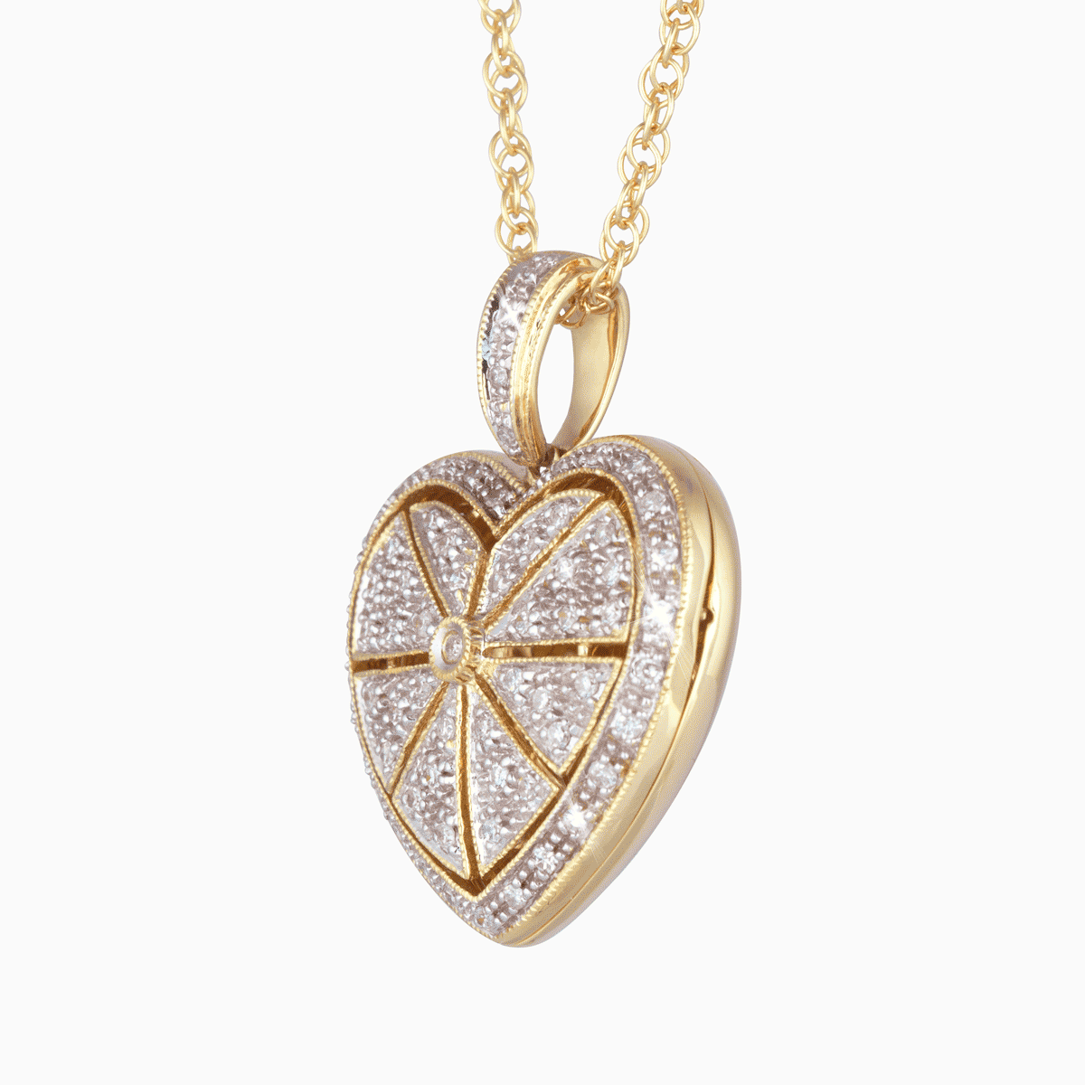 Product title: Pavé Set Diamond Gold Locket, product type: Locket