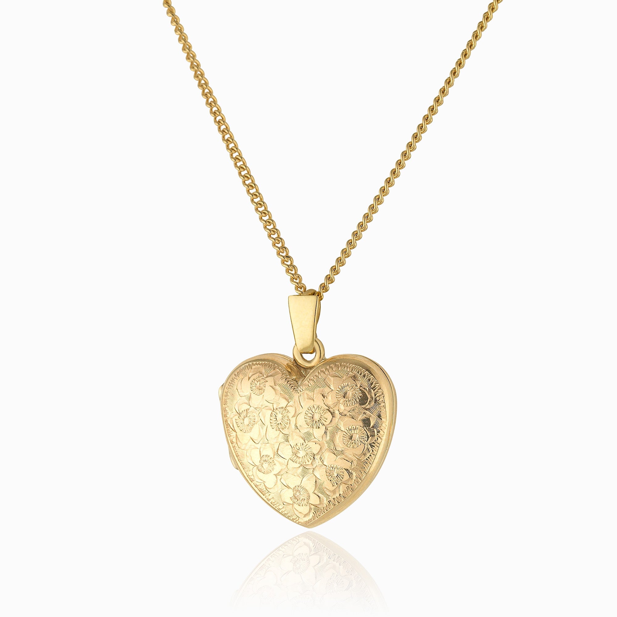 Product title: Hand Engraved Floral Gold Locket, product type: Locket