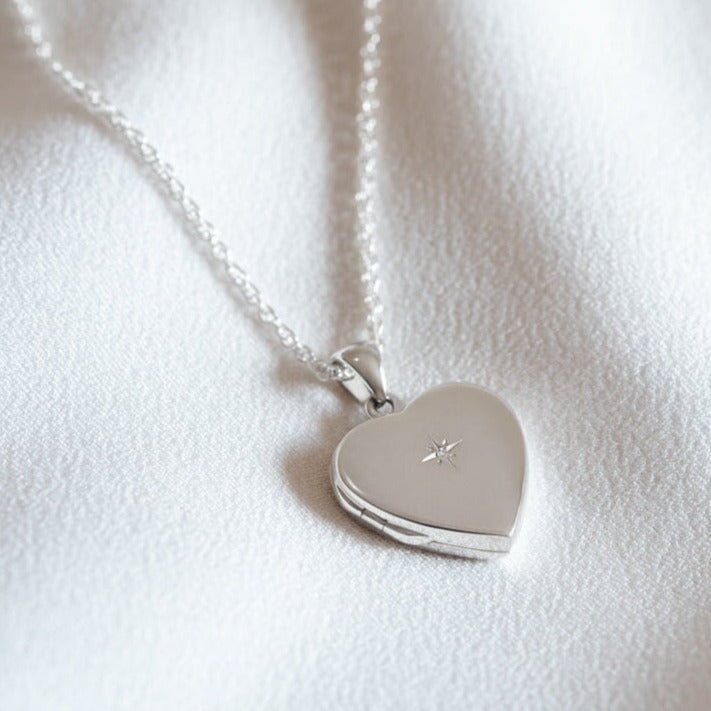 Product title: Diamond Silver Heart Locket, product type: Locket