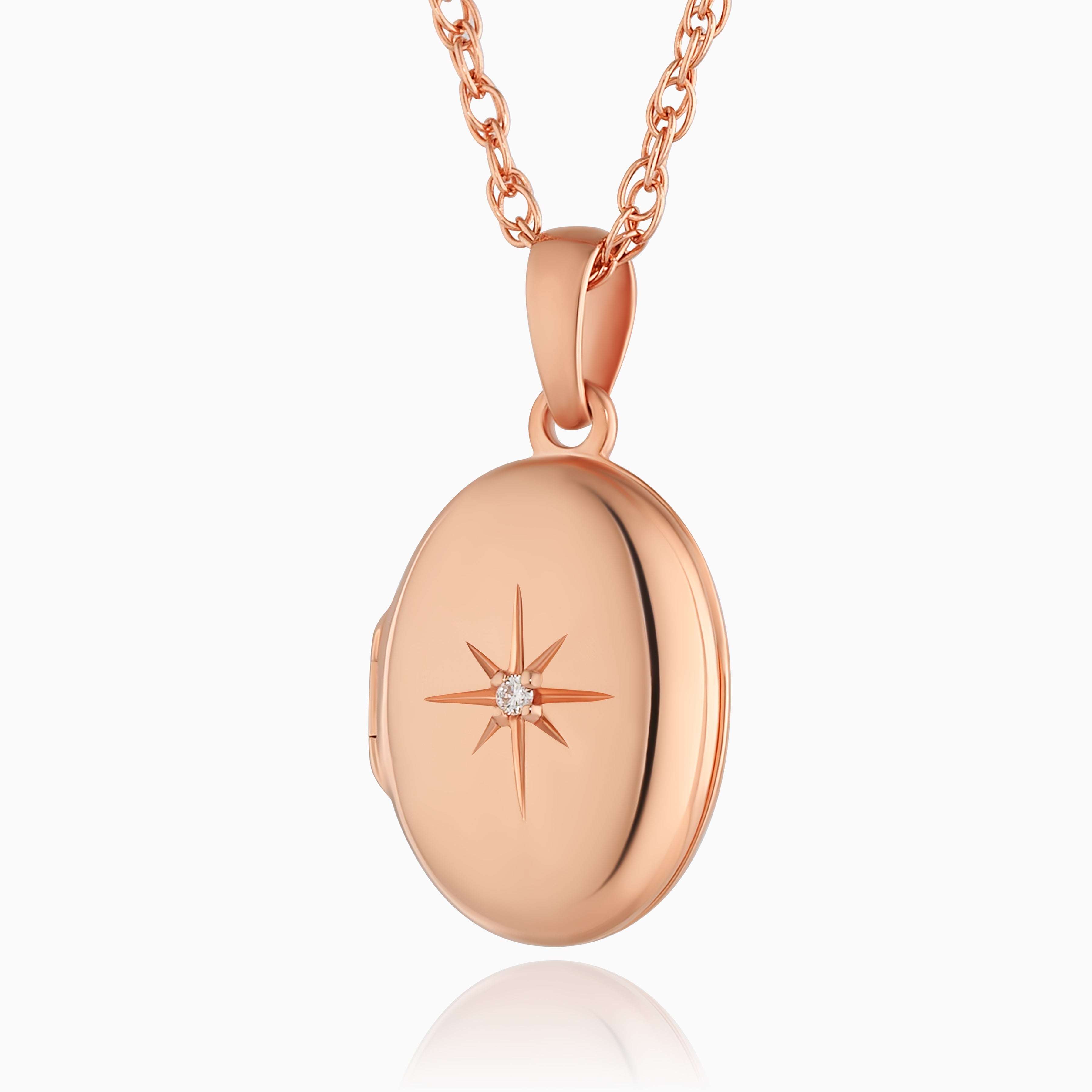 Product title: Premium Petite Rose Gold and Diamond Locket, product type: Locket