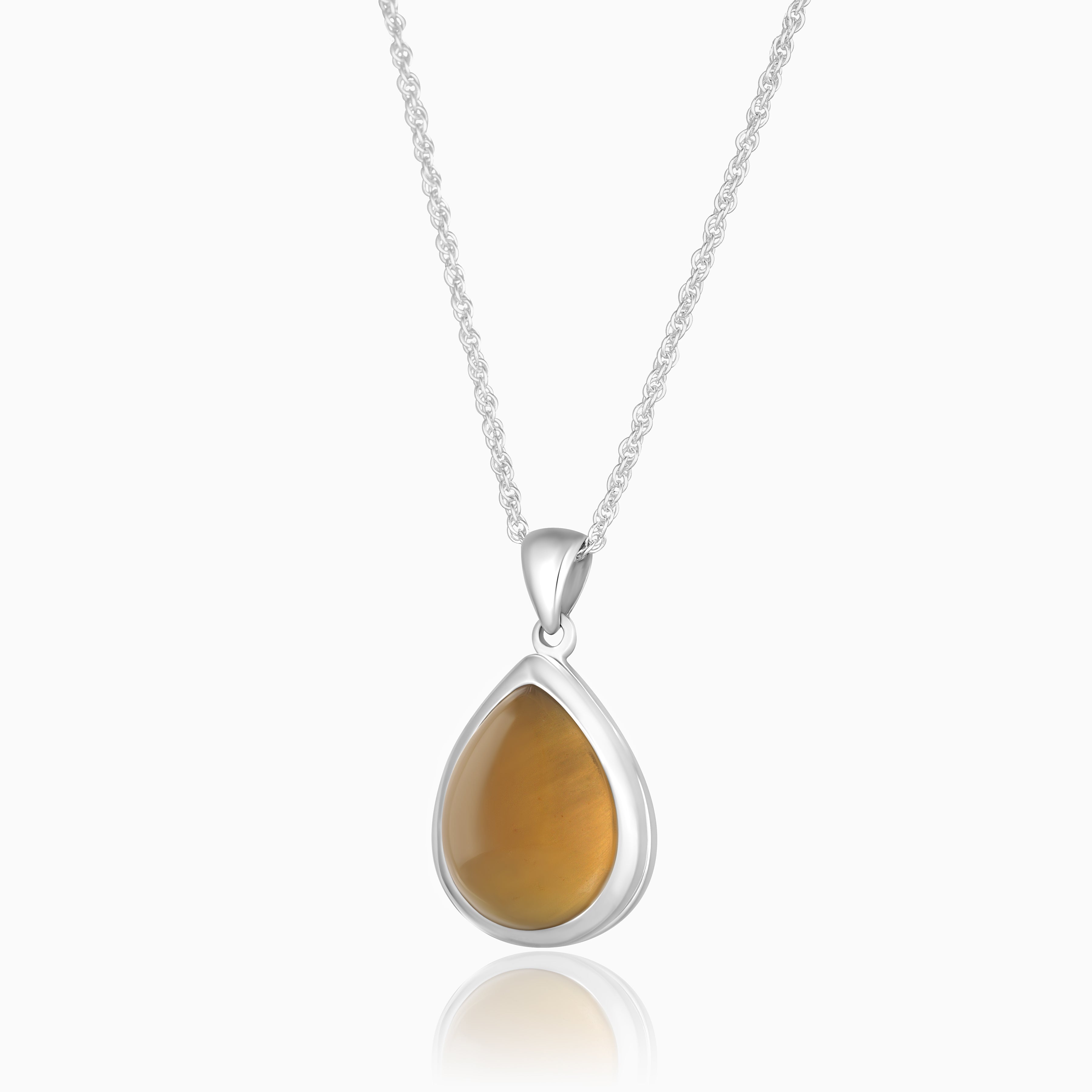 Product title: Silver Amber Teardrop Locket, product type: Locket