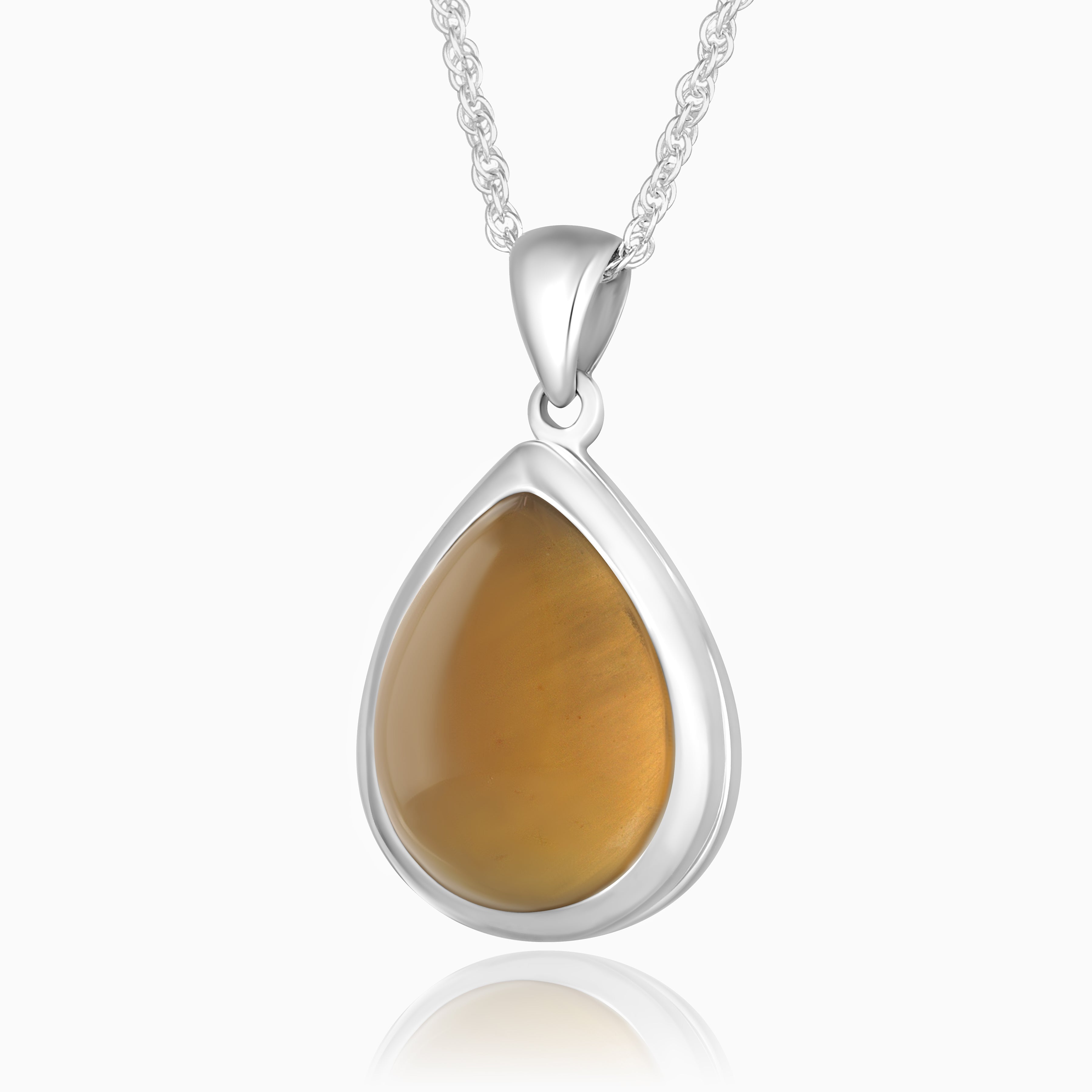 Product title: Silver Amber Teardrop Locket, product type: Locket