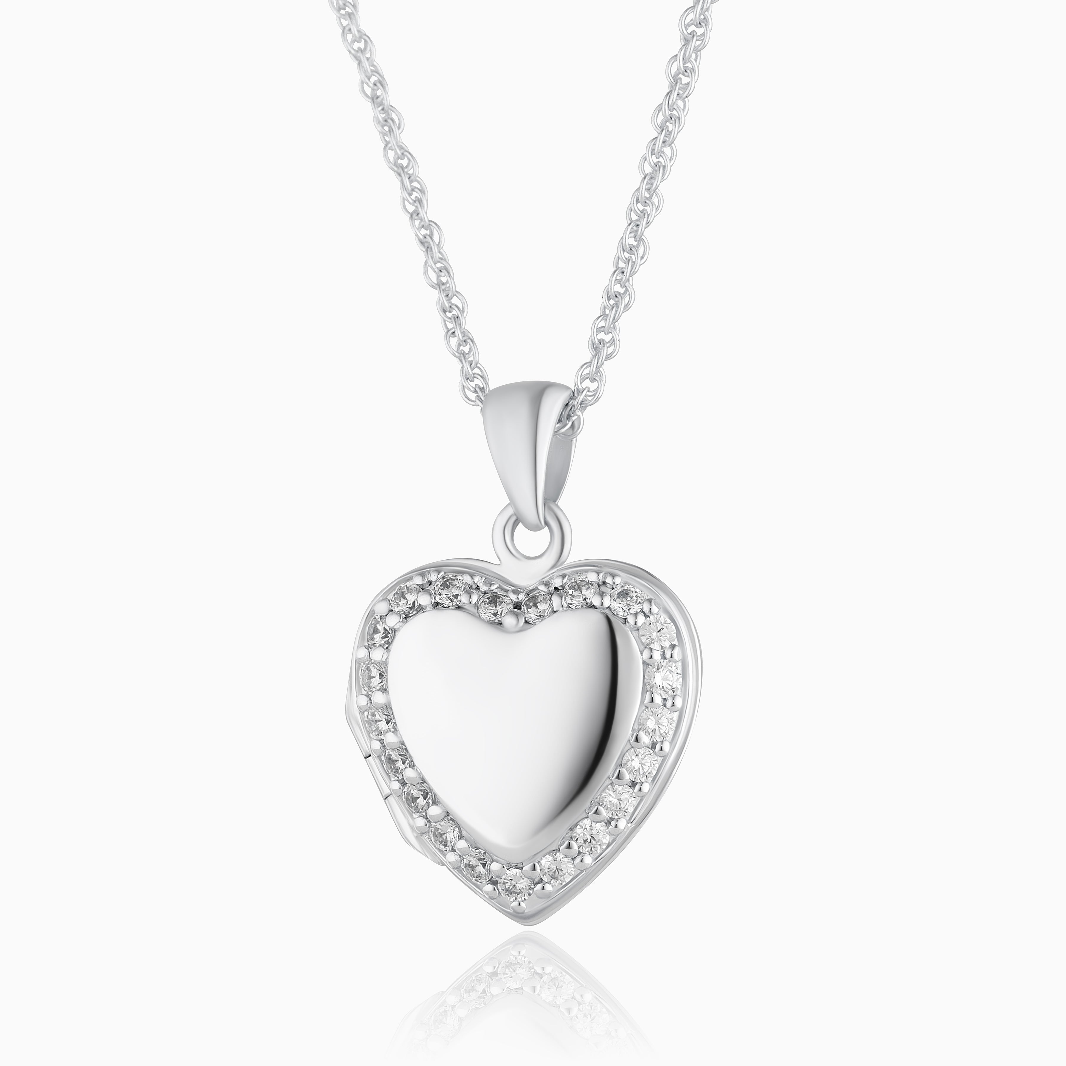 Product title: White Topaz Silver Heart Locket, product type: Locket