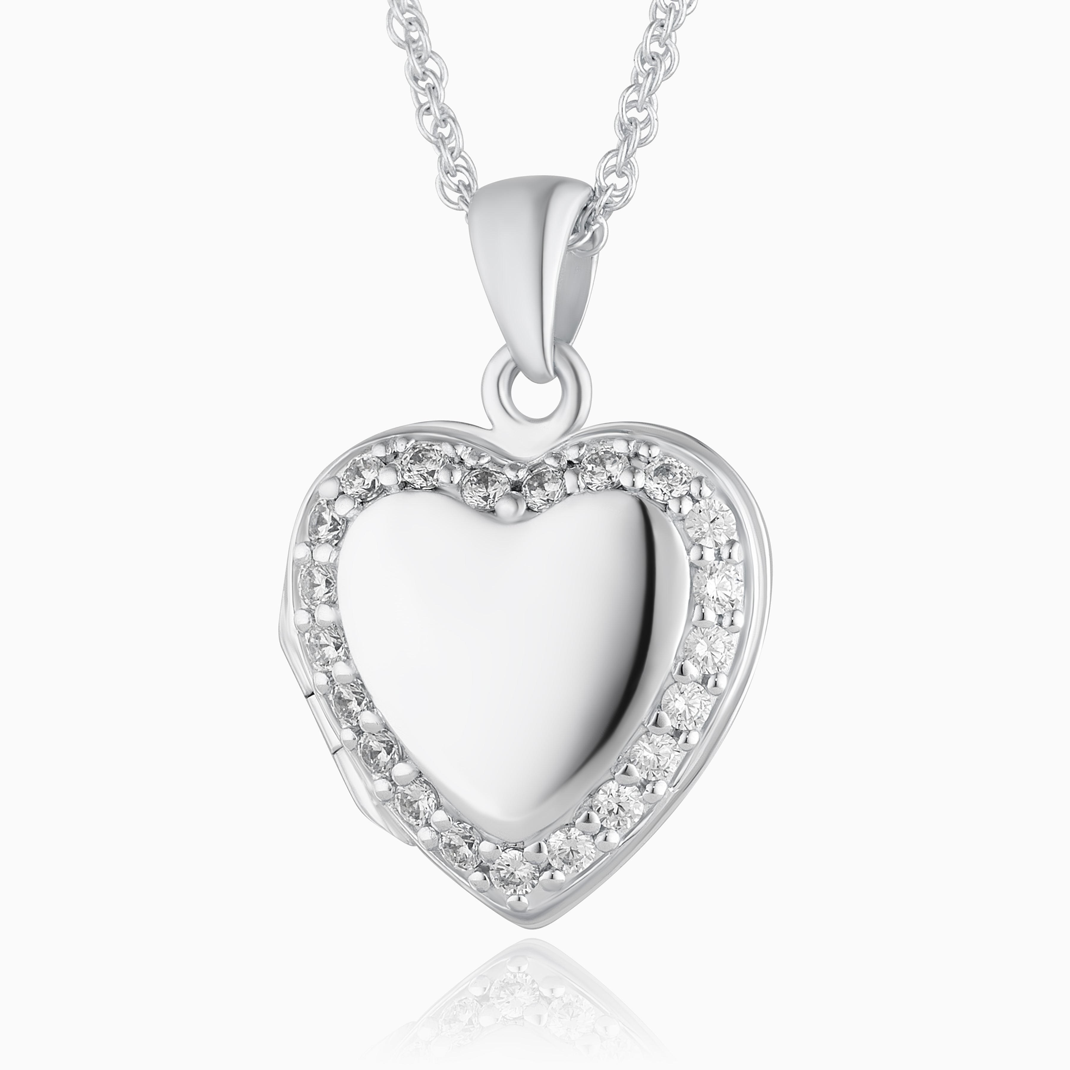 Product title: White Topaz Silver Heart Locket, product type: Locket