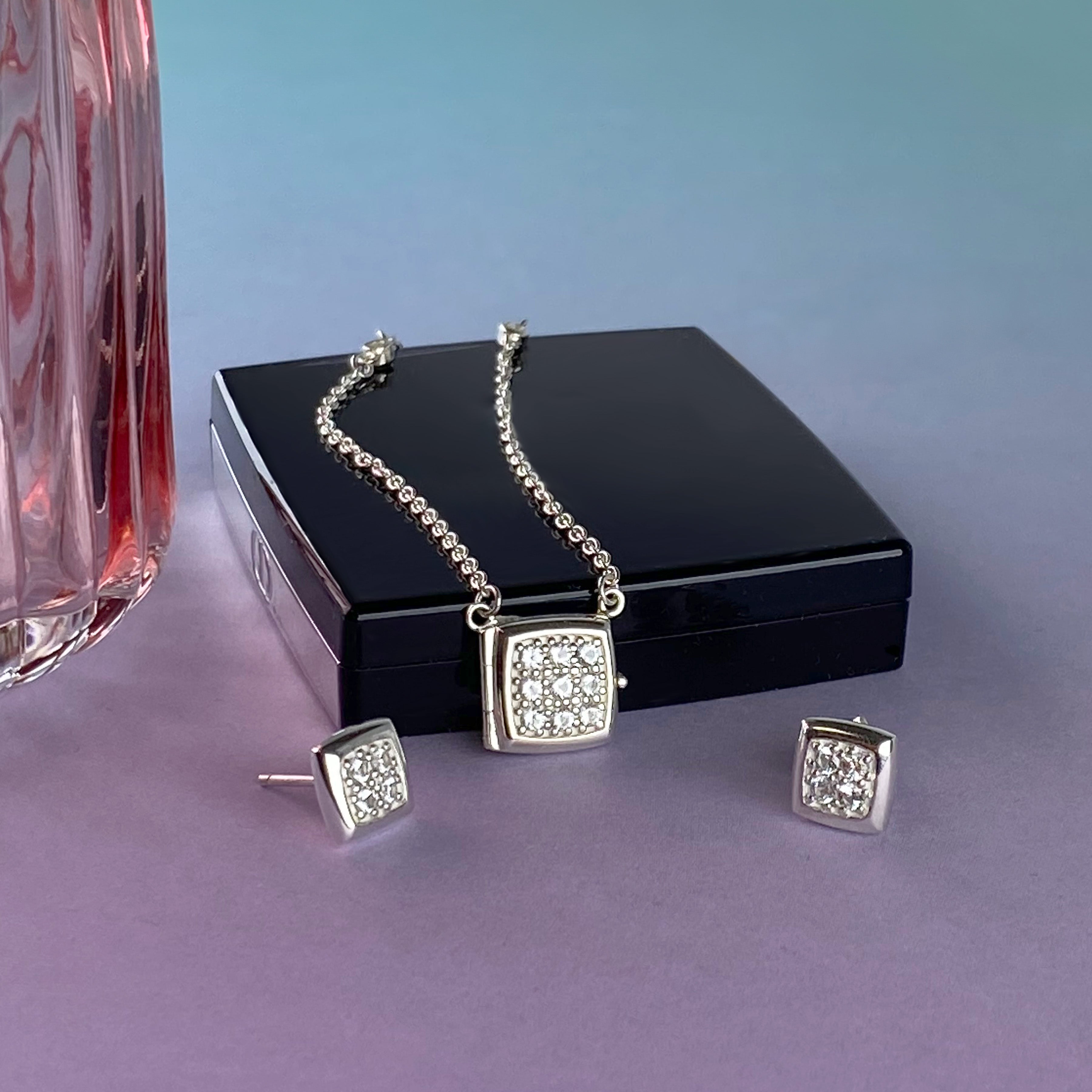 Product title: White Topaz Stud Earrings, product type: Earrings