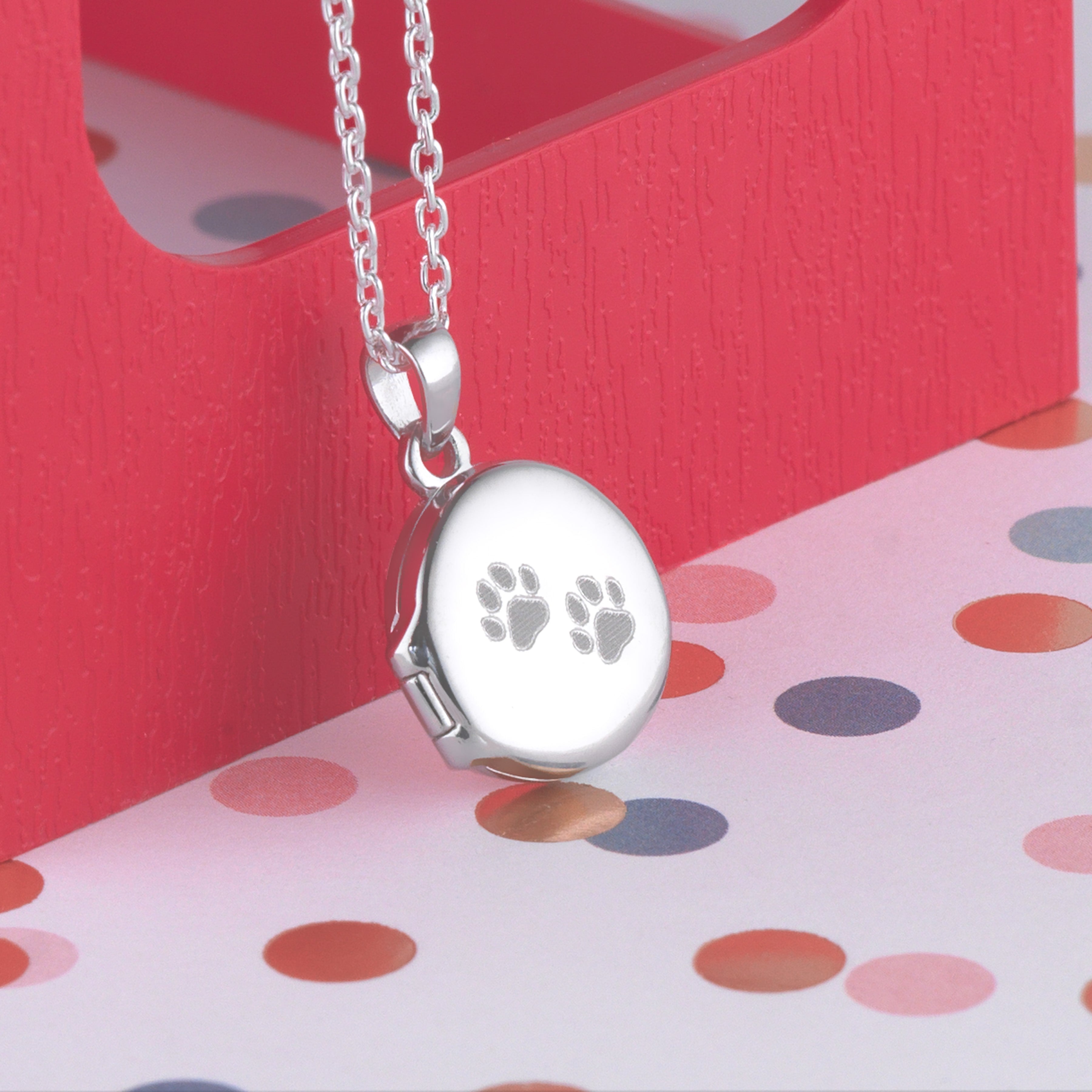 Product title: Tiny Round Paw Prints Locket, product type: Locket