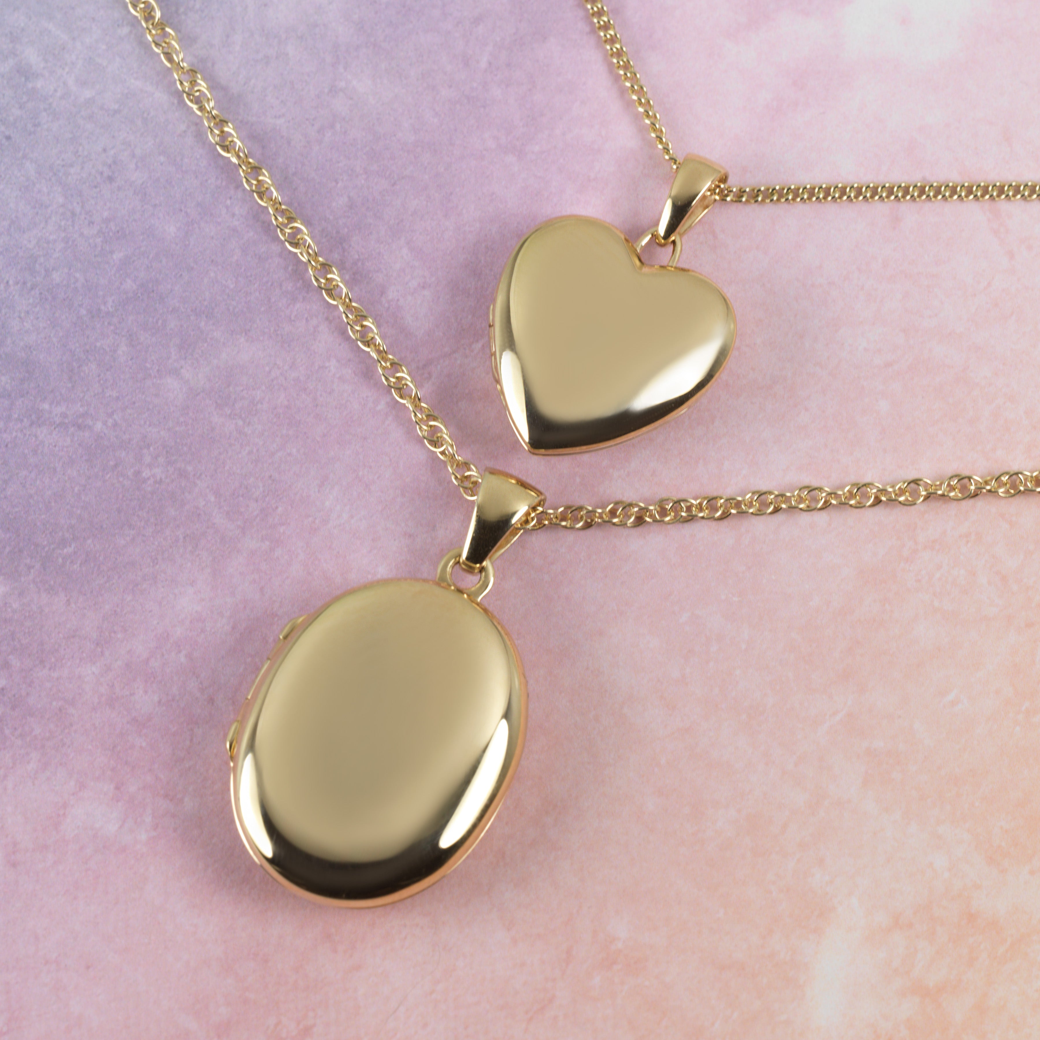 9ct gold locket necklaces