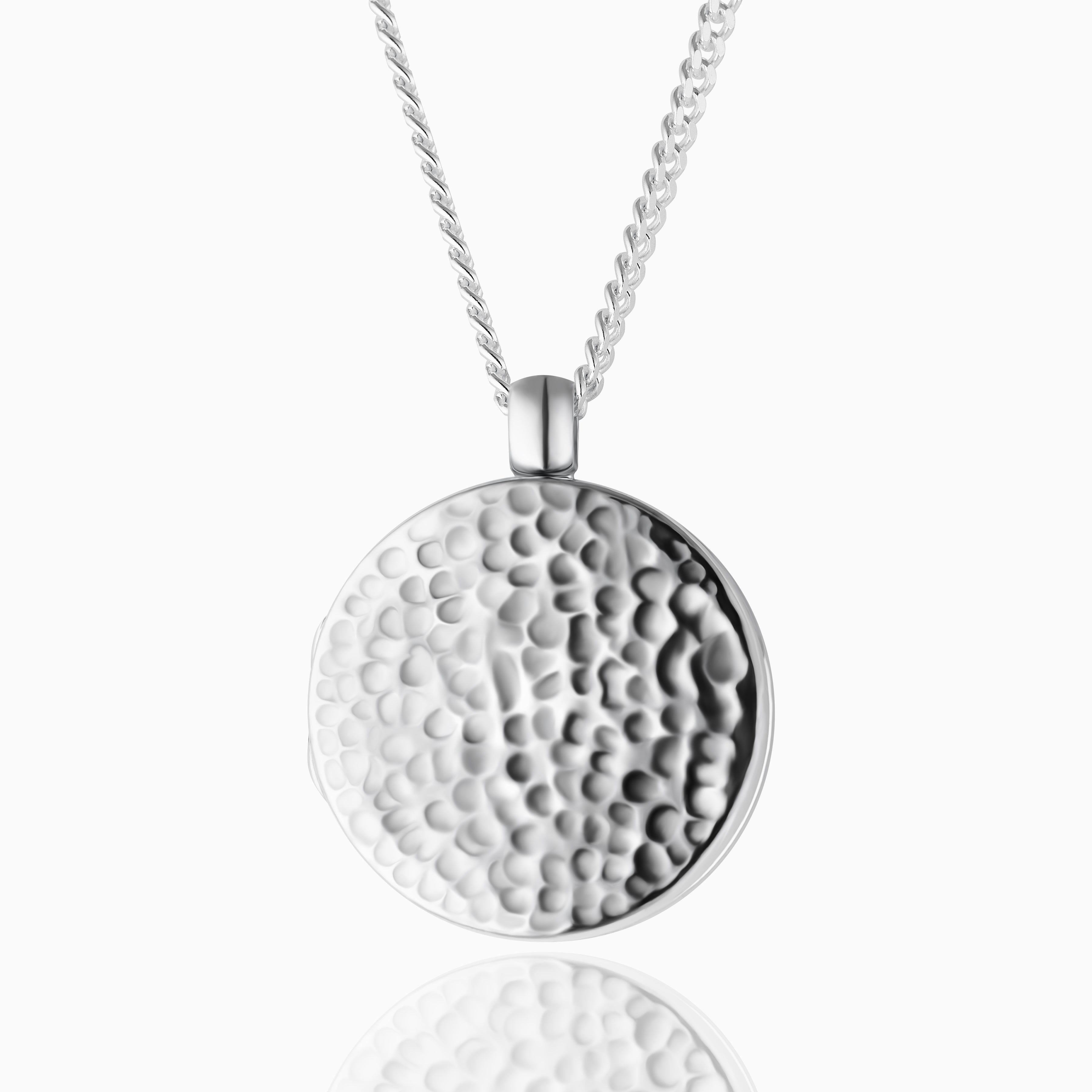 Product title: Large Round Hammered Locket, product type: Locket