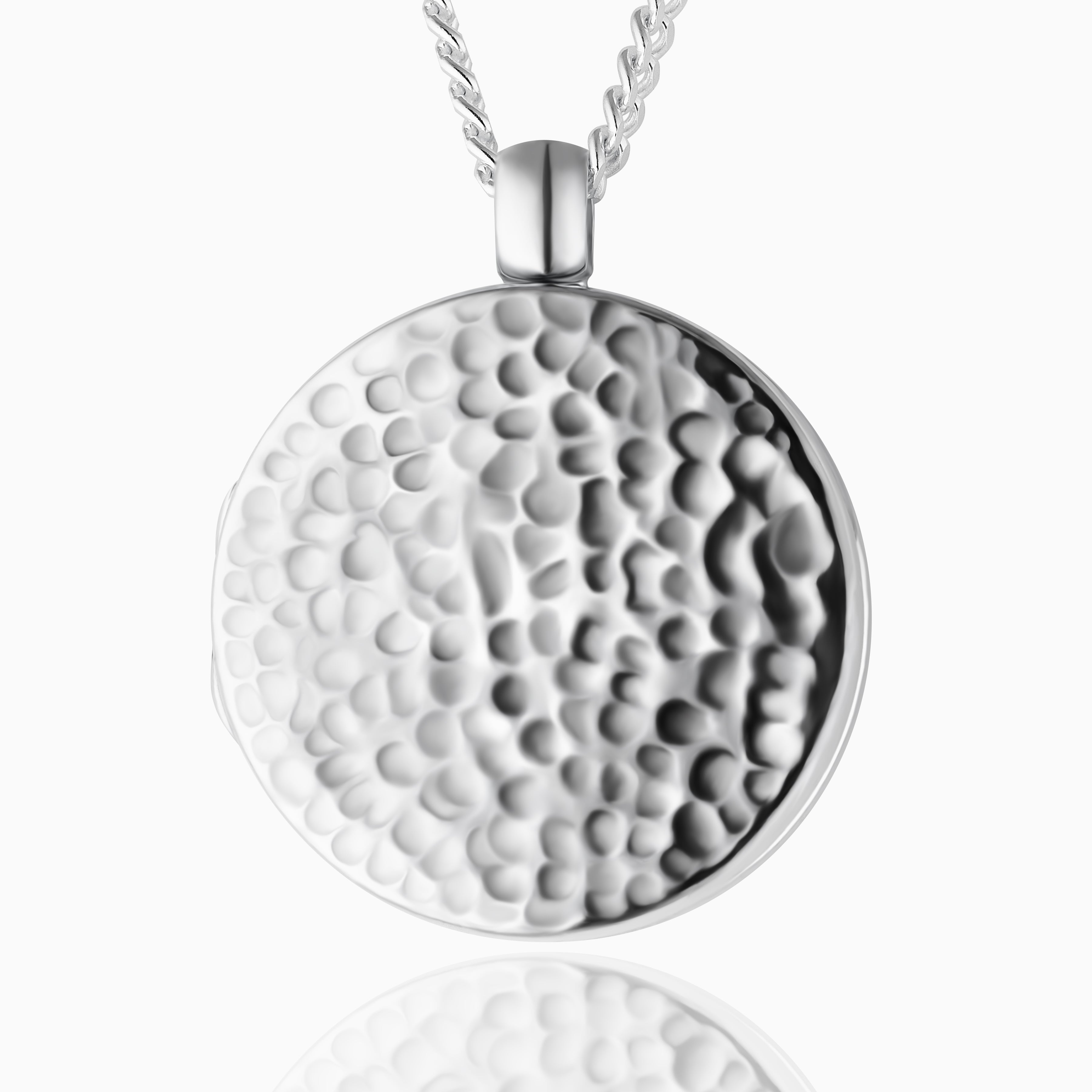 Product title: Large Round Hammered Locket, product type: Locket