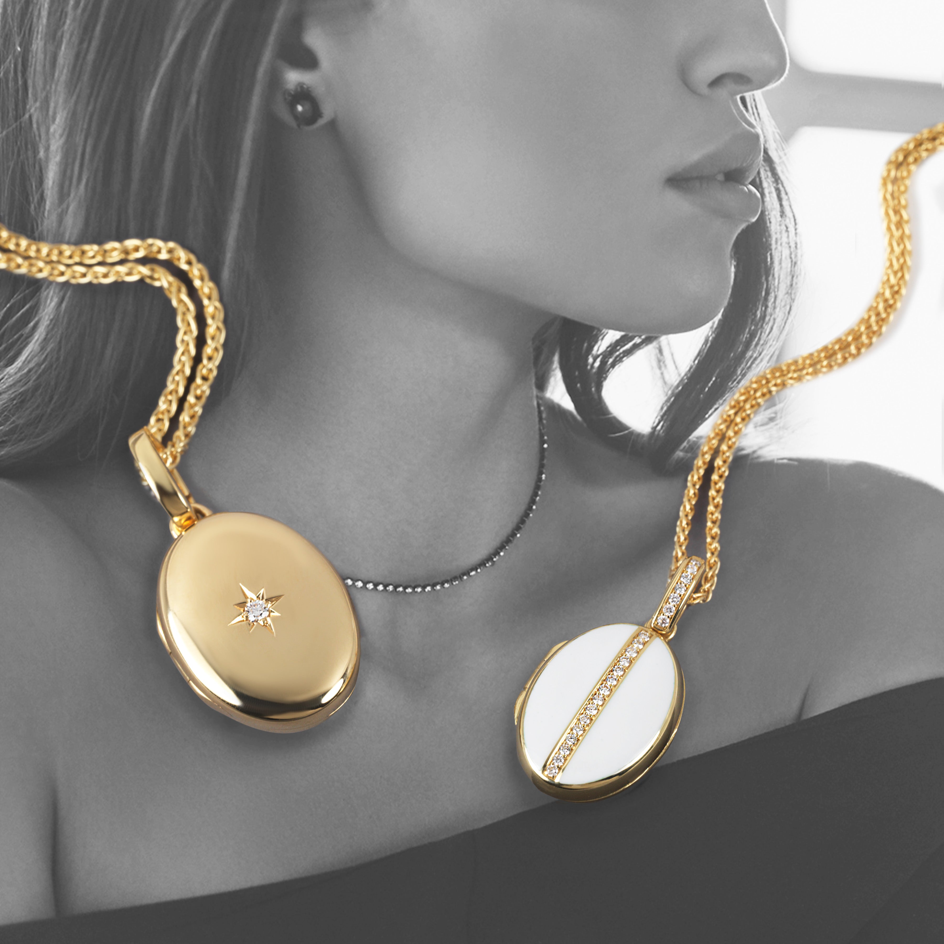 luxury 18ct gold locket necklaces