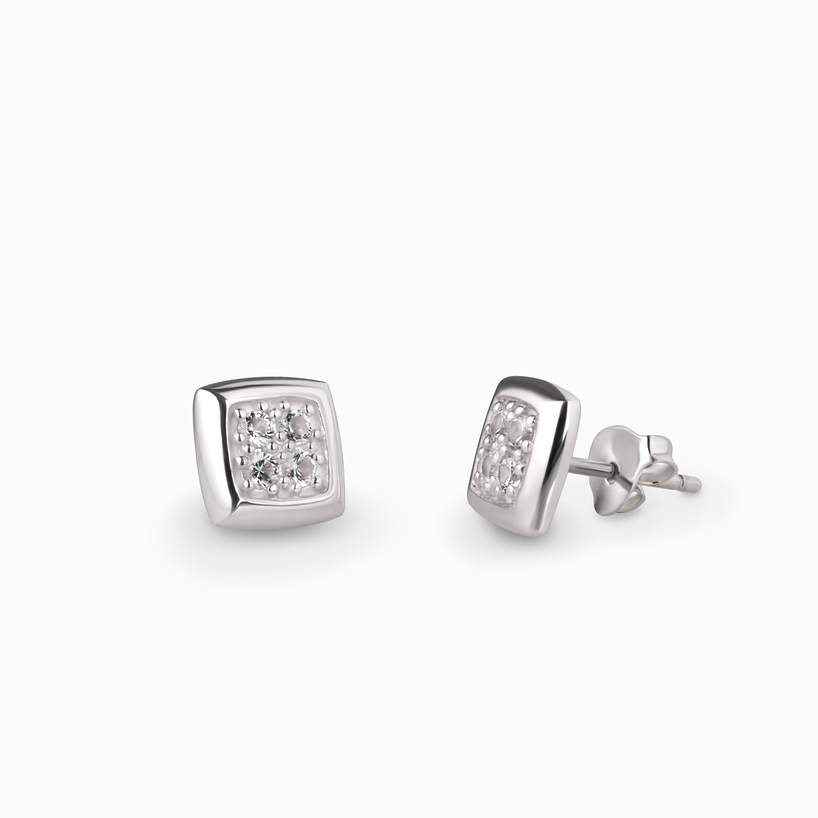 Product title: White Topaz Stud Earrings, product type: Earrings
