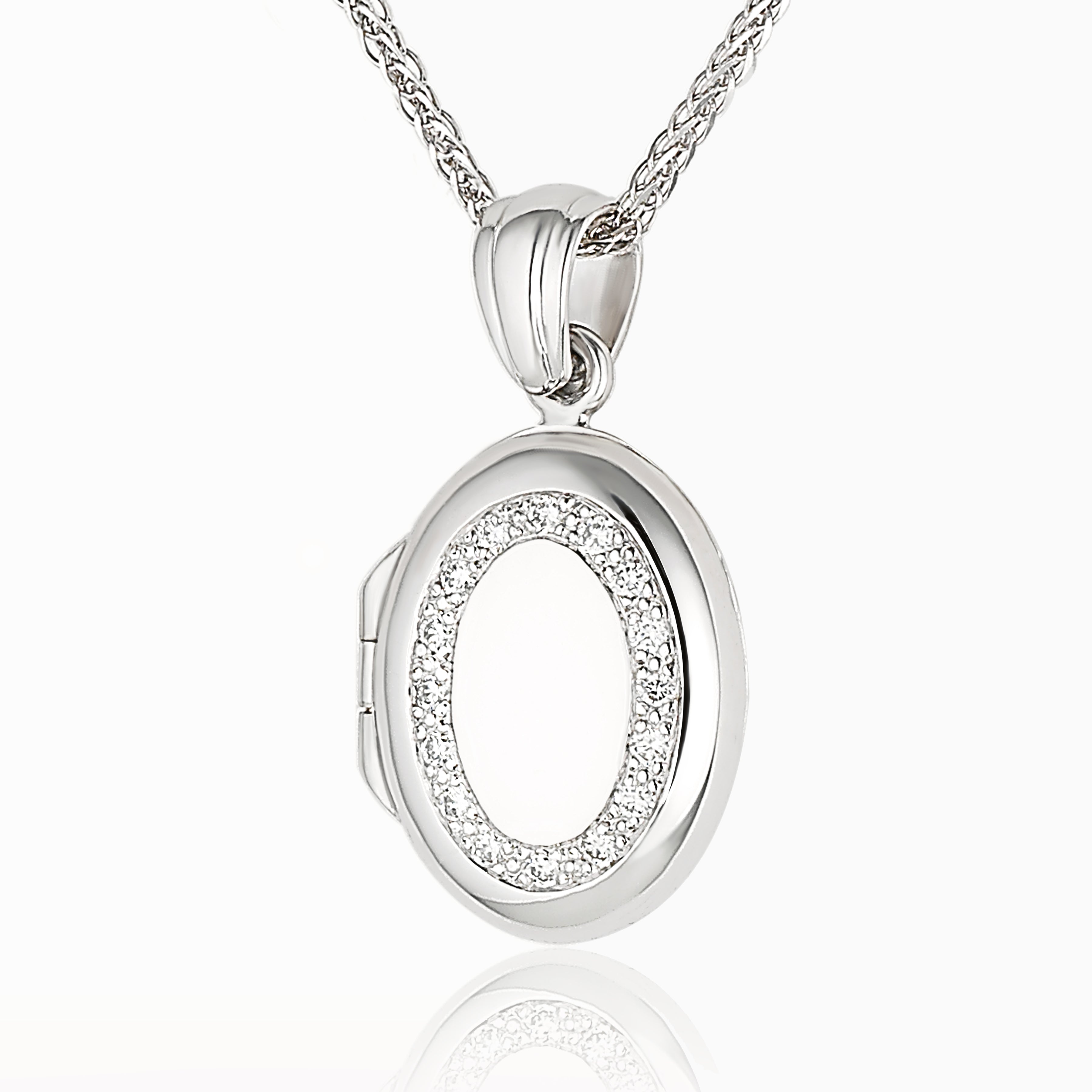 Product title: White Gold and Diamond Petite Locket, product type: Locket