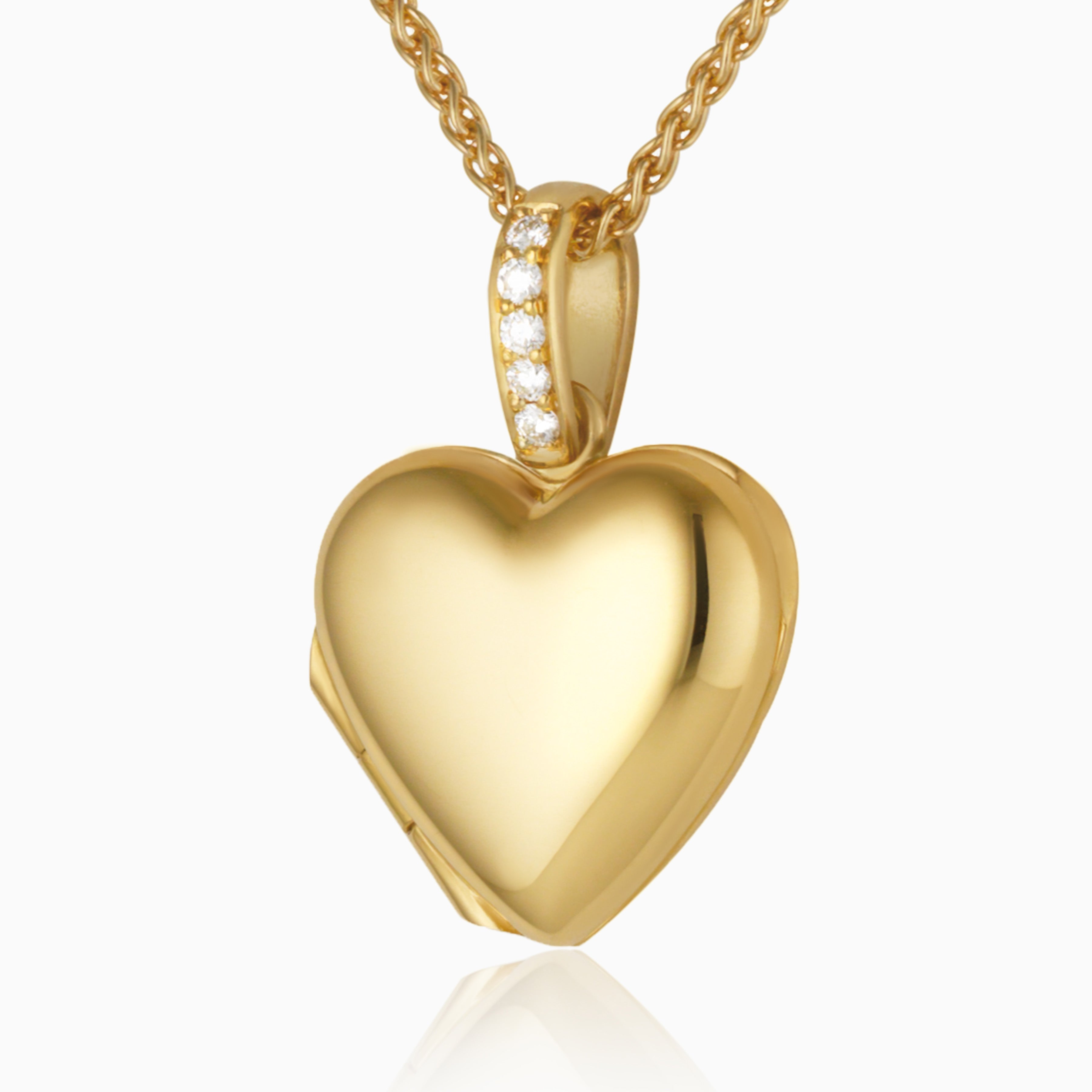 Product title: Petite 18 ct Gold and Diamond Locket, product type: