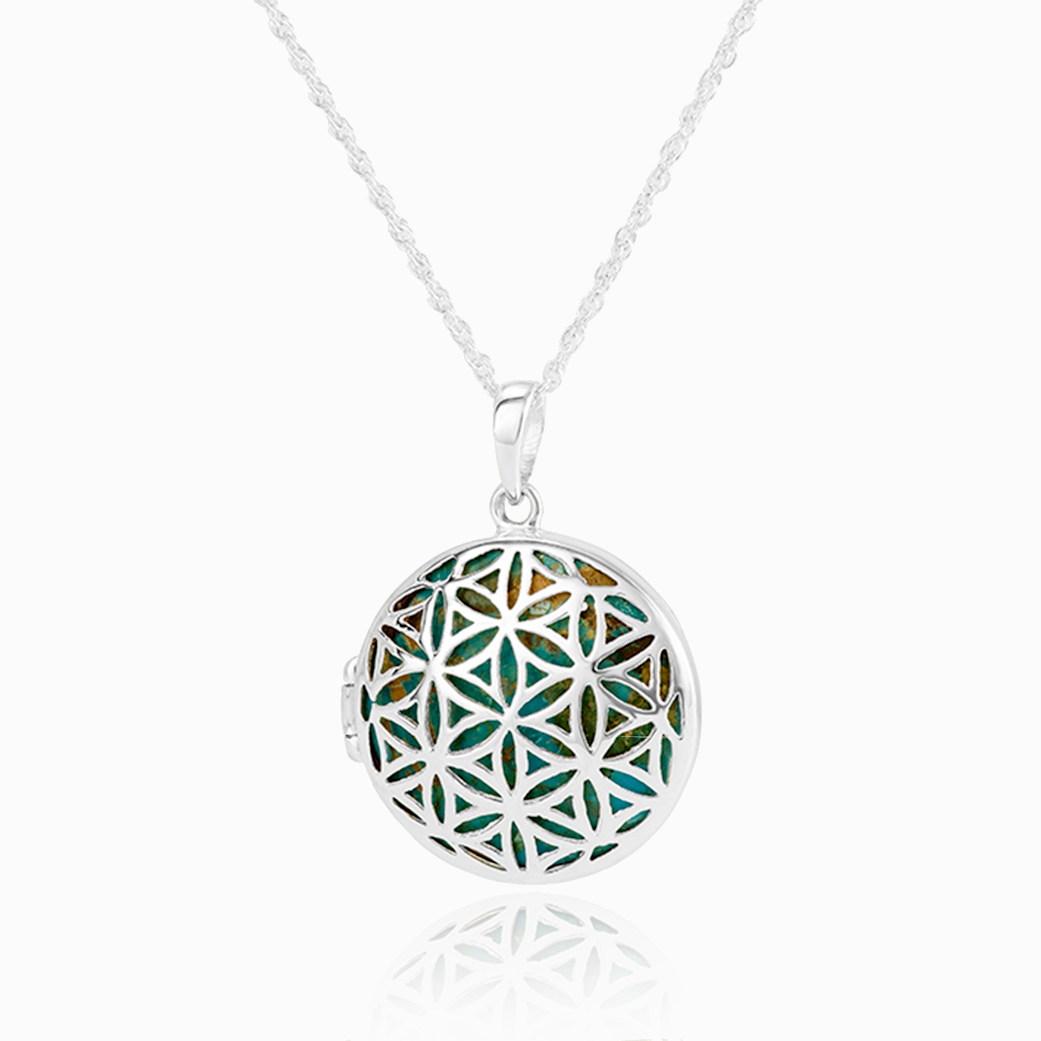 Product title: Contemporary Filigree Turquoise Locket, product type: