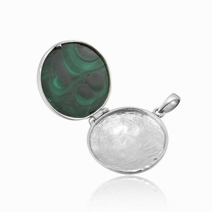 Product title: Contemporary Filigree Malachite Locket, product type: Locket