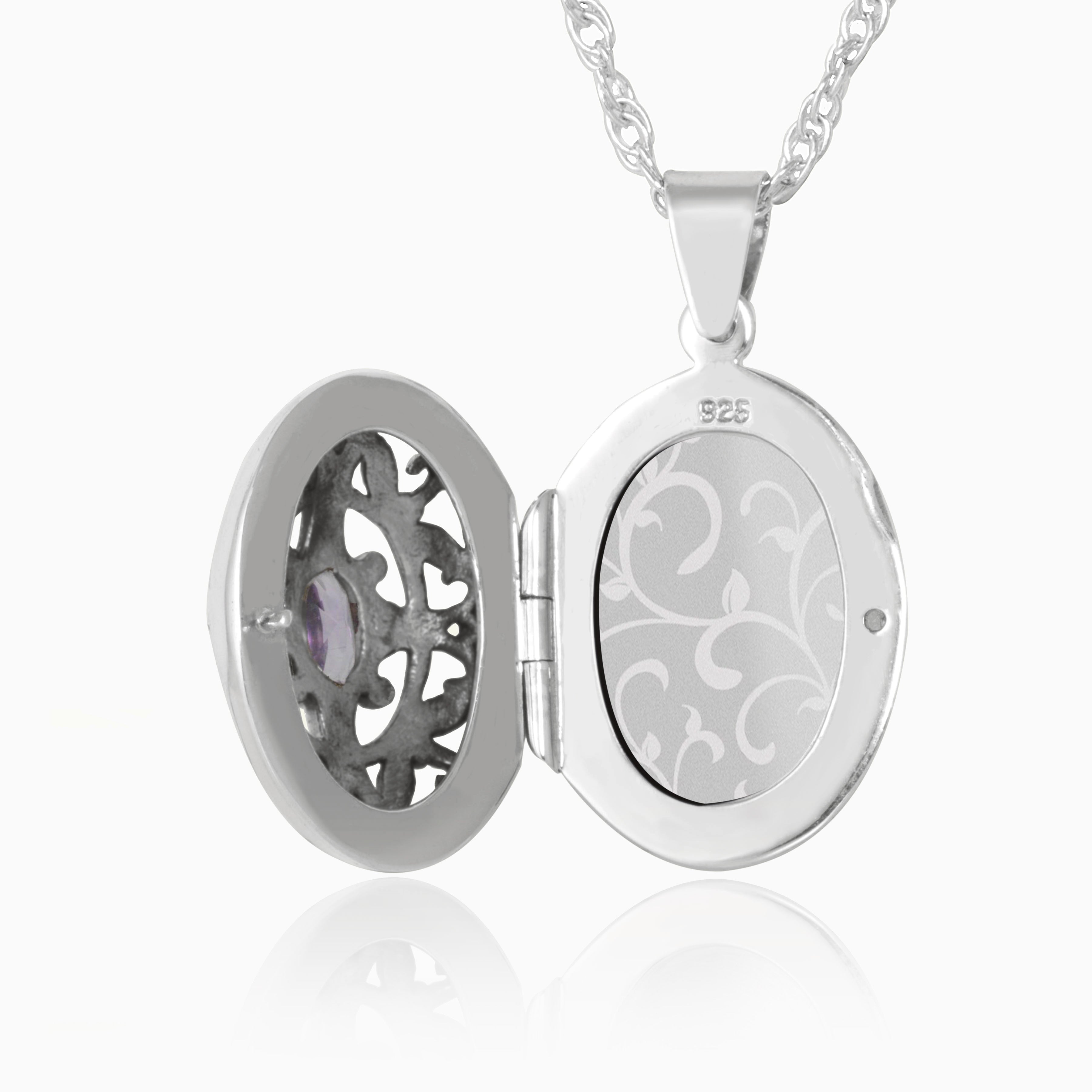Product title: Amethyst Filigree Locket, product type: Locket