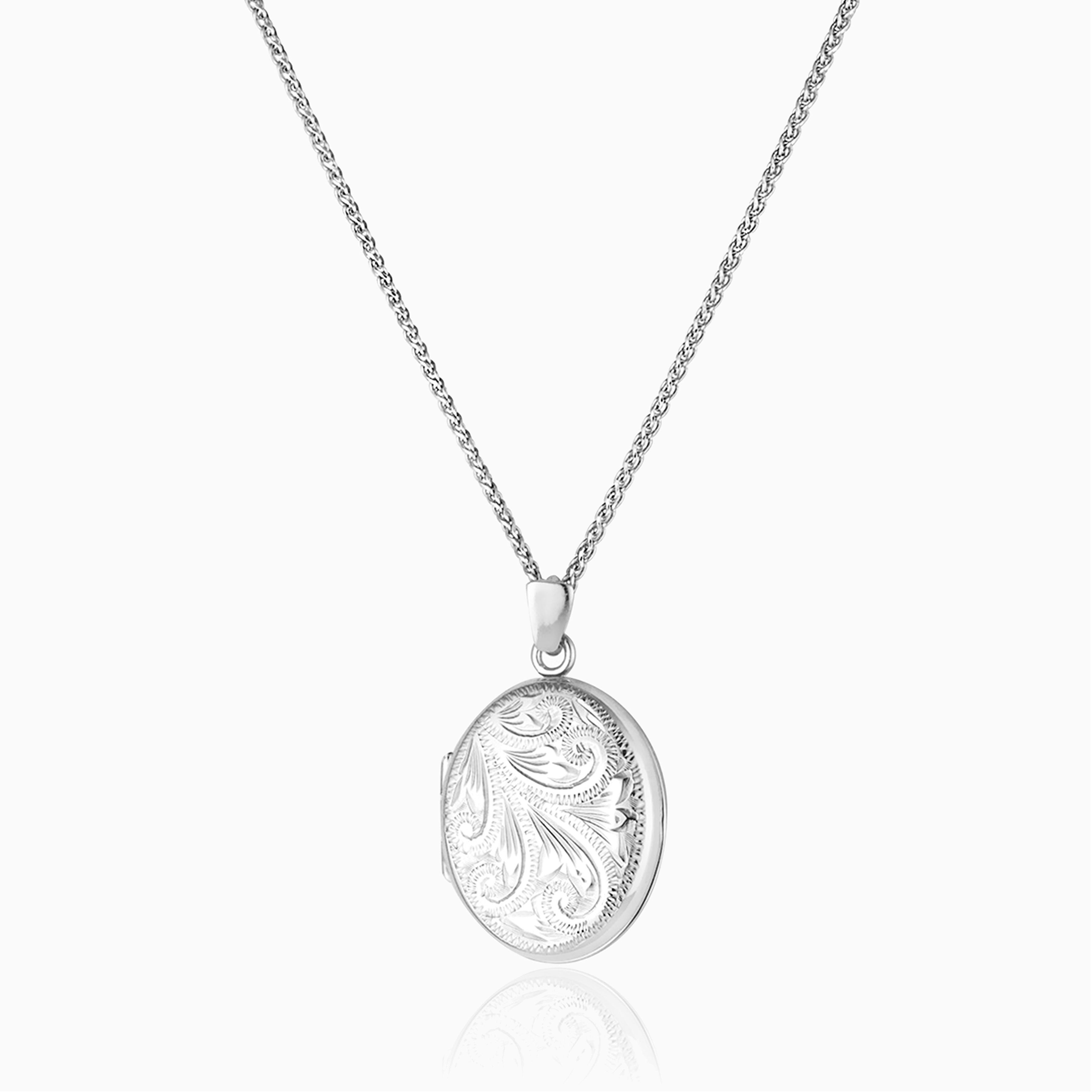 Product title: Premium Silver Foliate Design Locket, product type: Necklaces