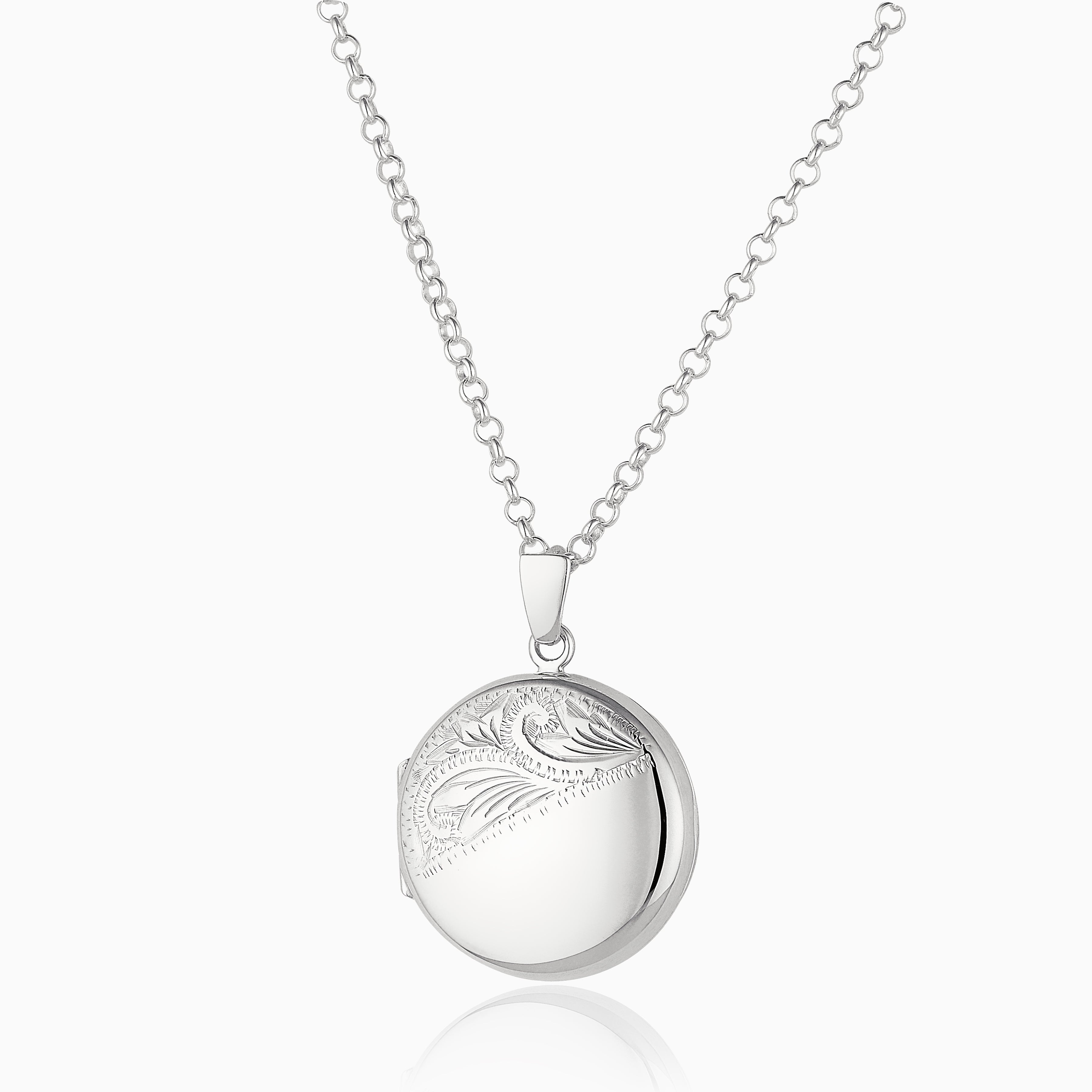Product title: Half Engraved Premium Round Locket, product type: Charms & Pendants