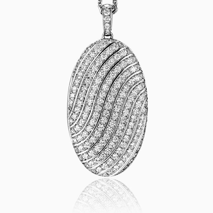 Product title: Diamond Wave Pavé Locket, product type: Locket