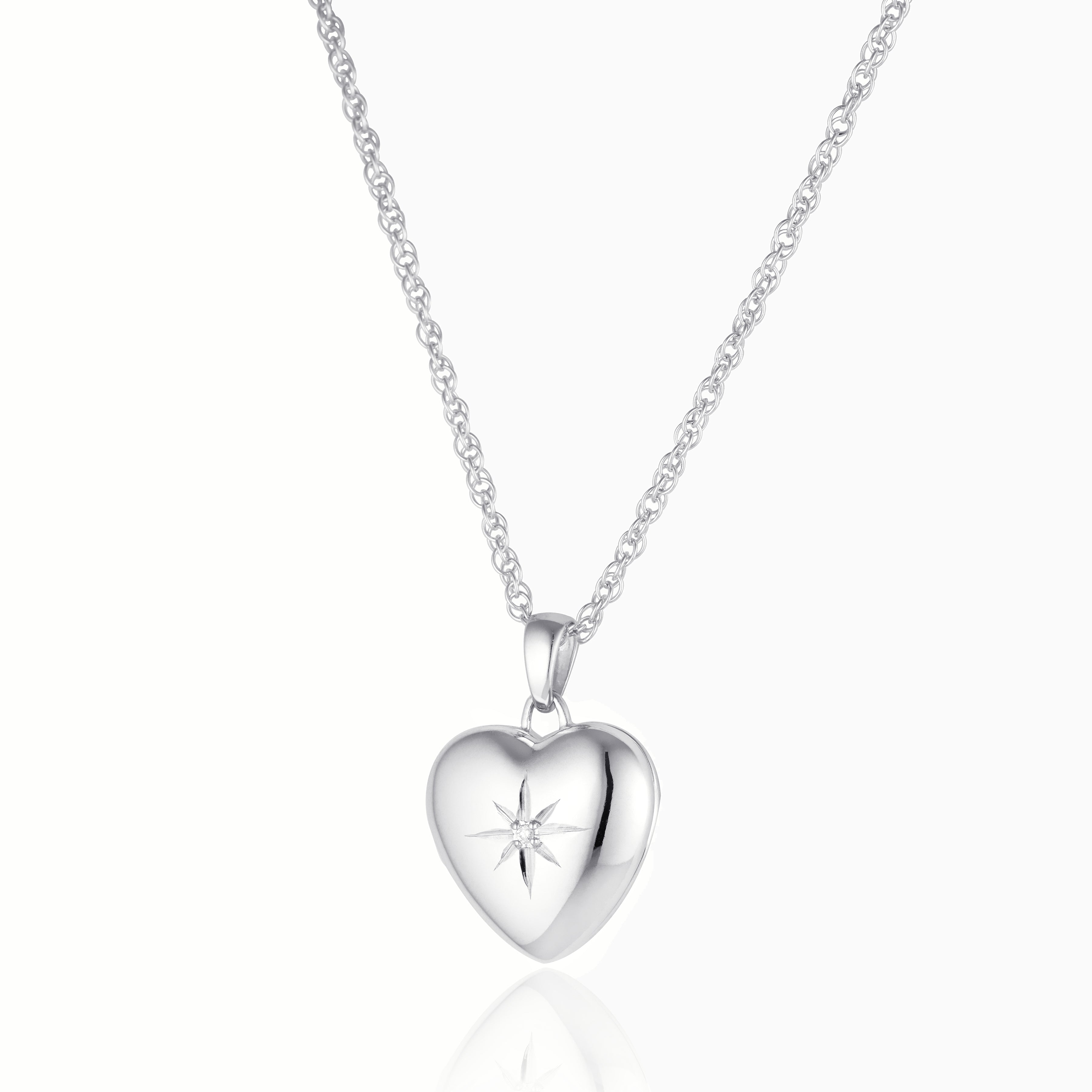 Product title: Premium White Gold and Diamond Heart Locket, product type: Locket