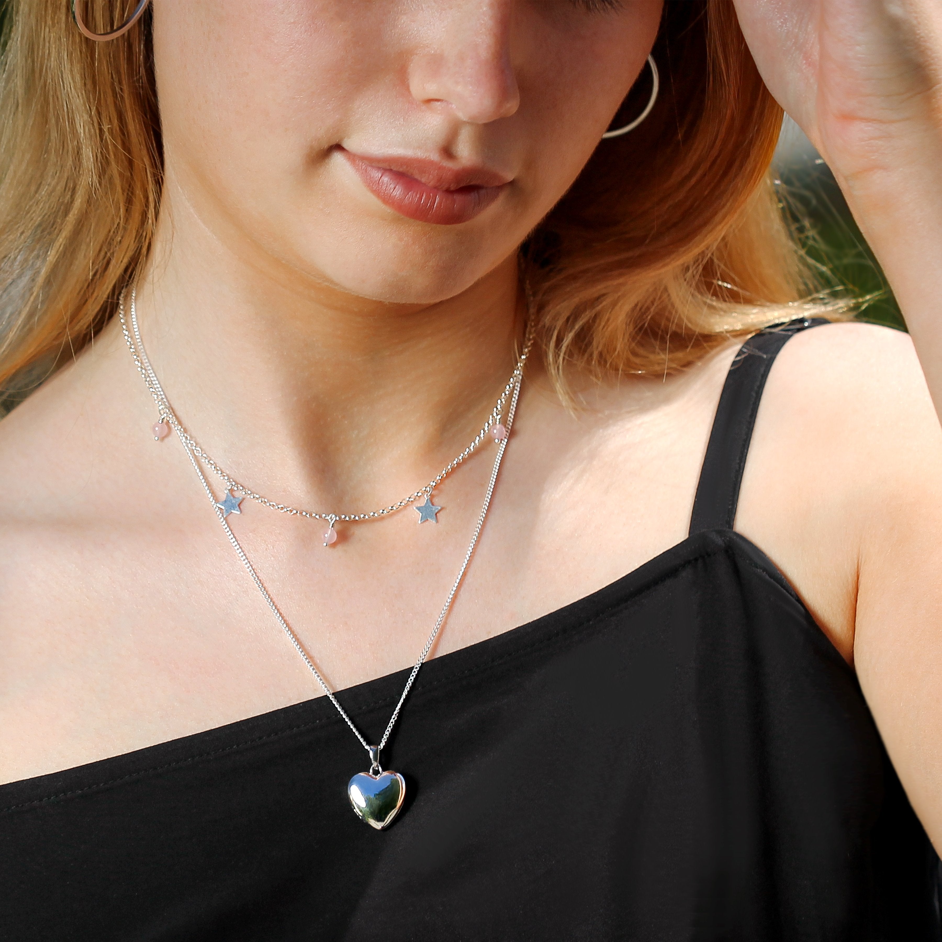 Product title: Hand Polished White Gold Heart, product type: Locket