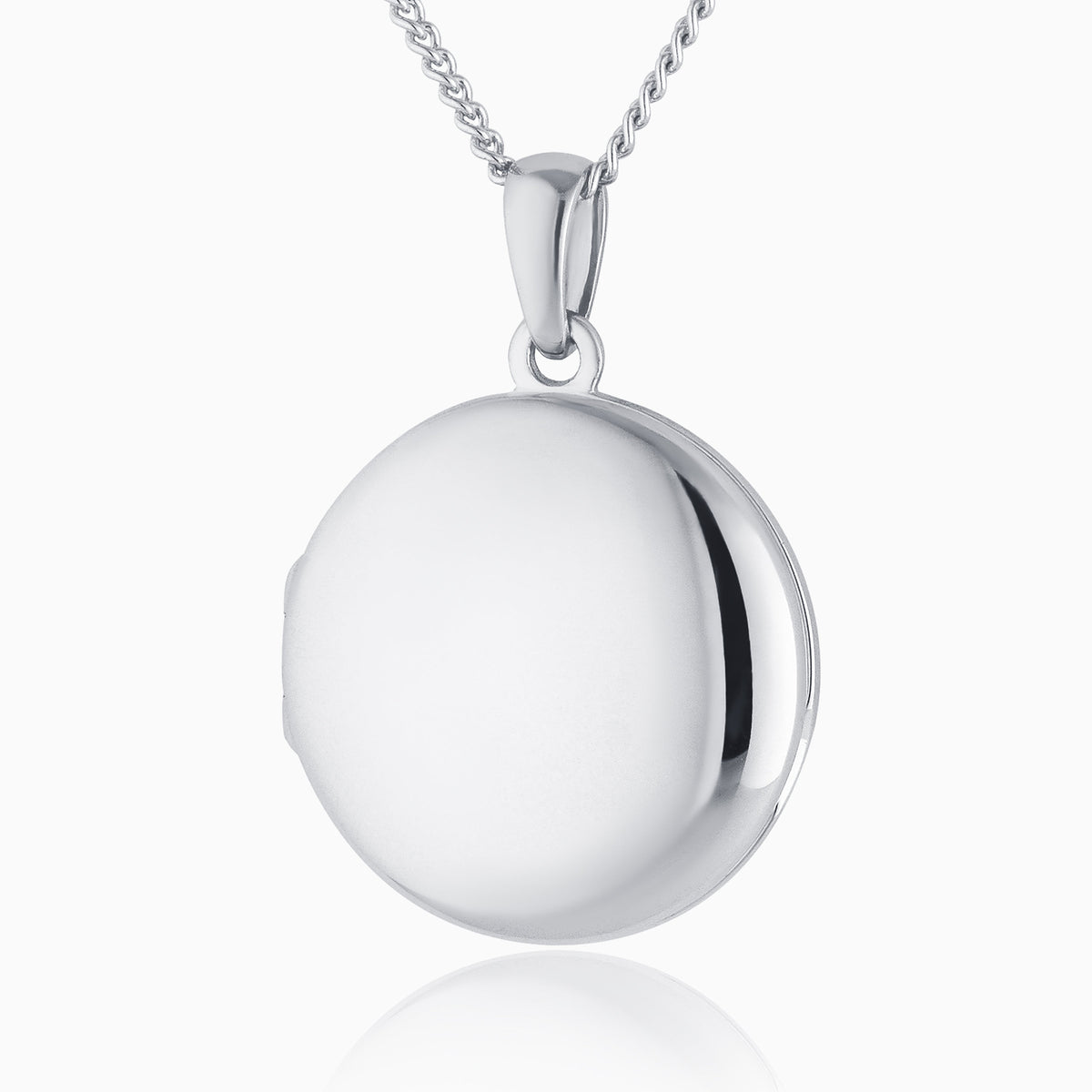White gold round locket Clearance