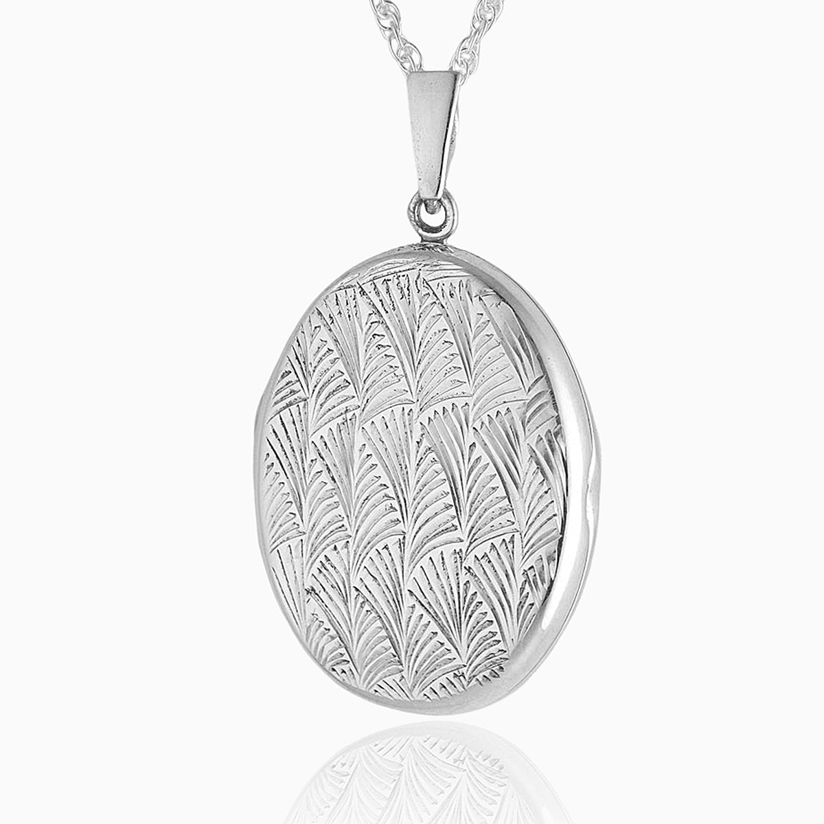 Product title: Art Deco Feather Pattern Locket, product type: Locket