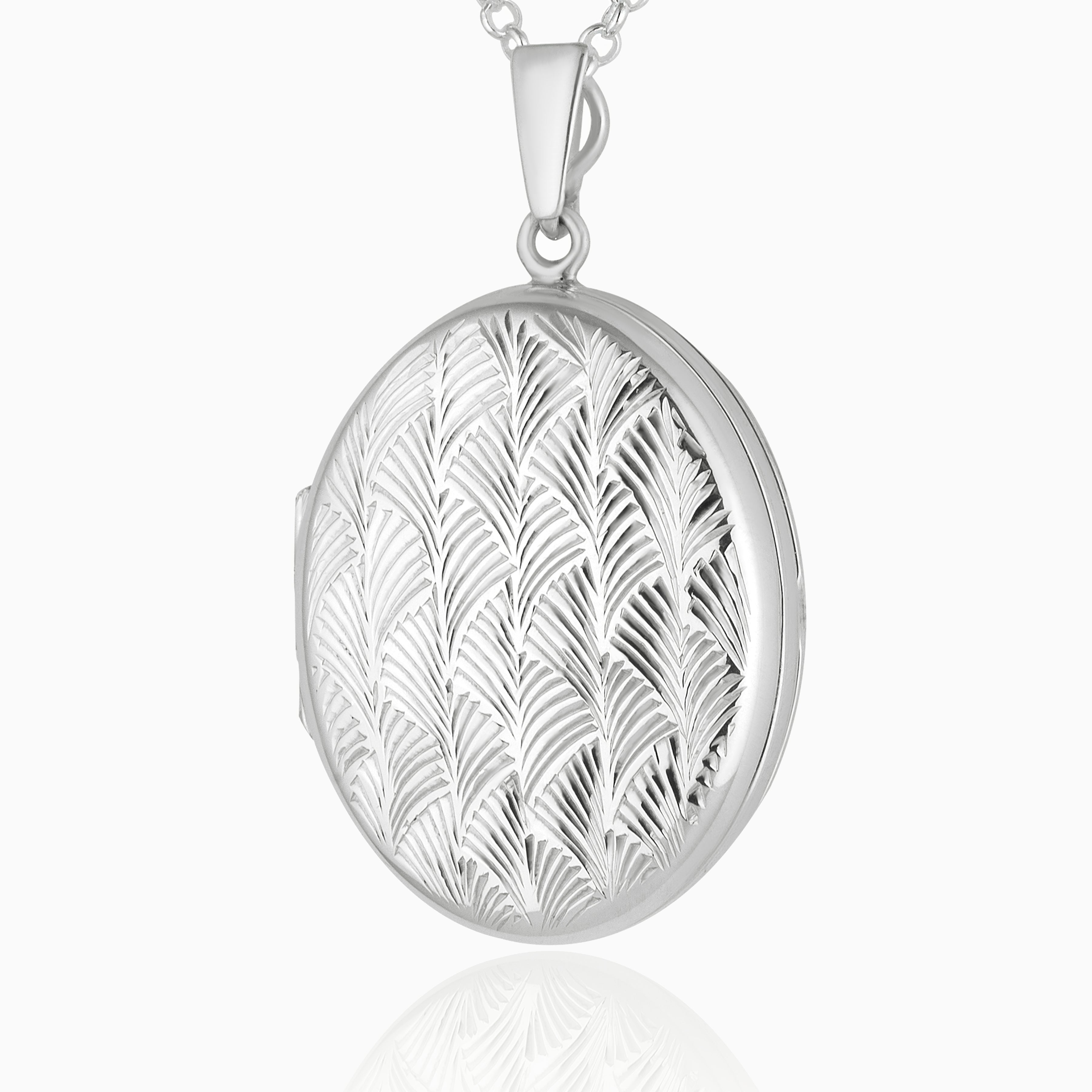 Product title: Art Deco Feather Pattern Family Locket, product type: Locket
