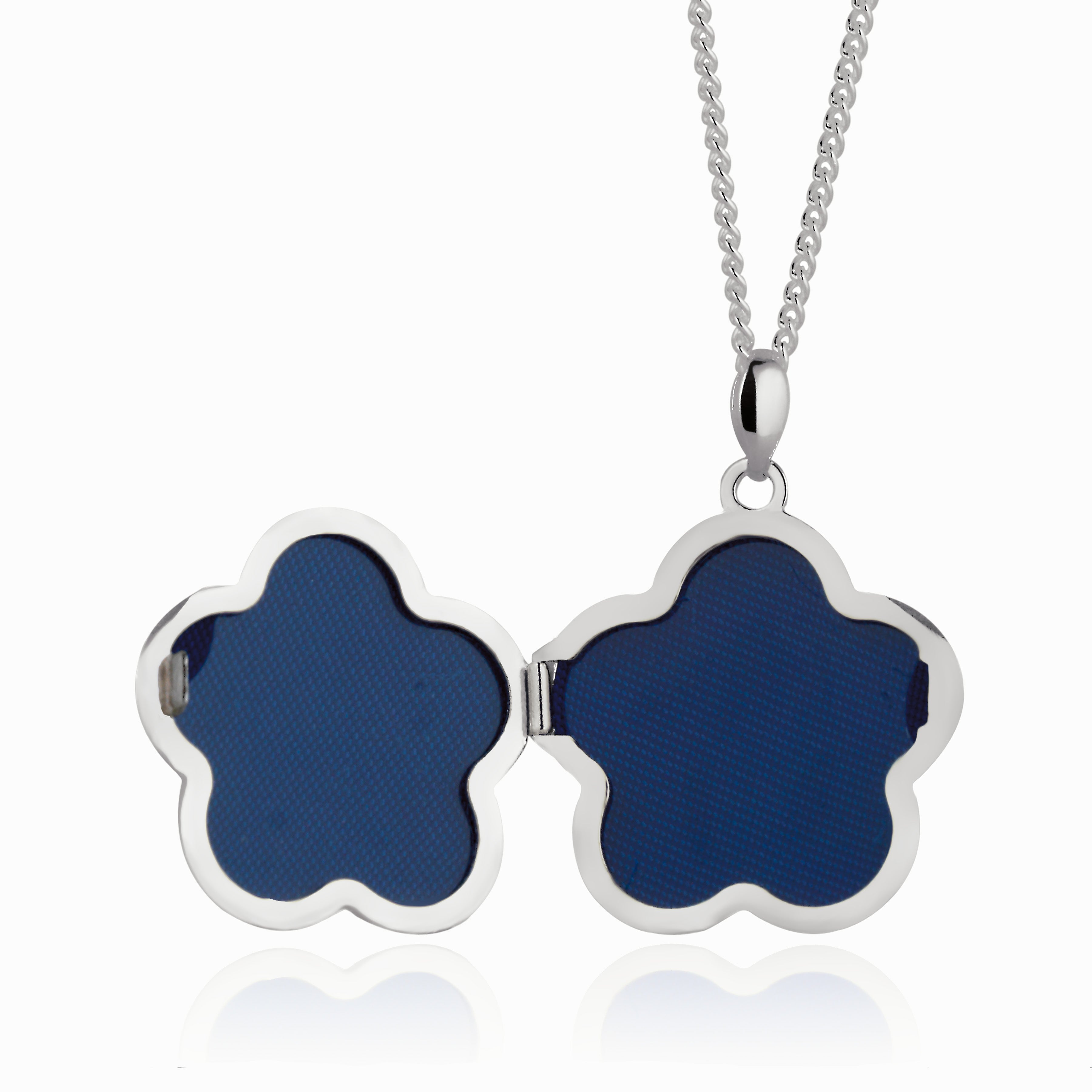 Product title: Flower Shaped Silver Locket, product type: Necklaces