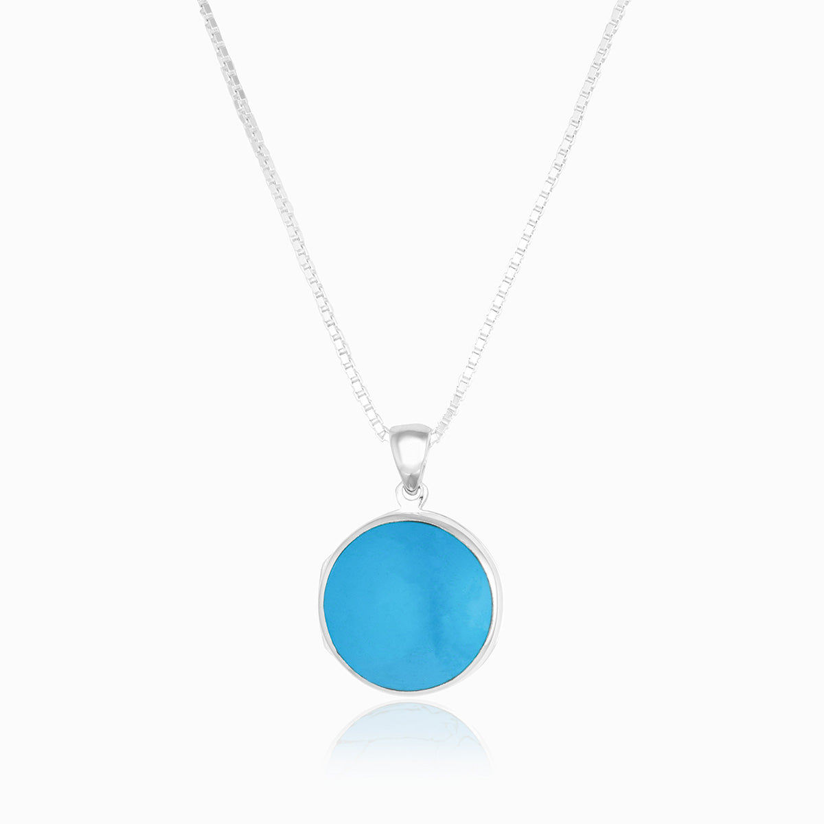 Product title: Round Turquoise Locket, product type: Locket