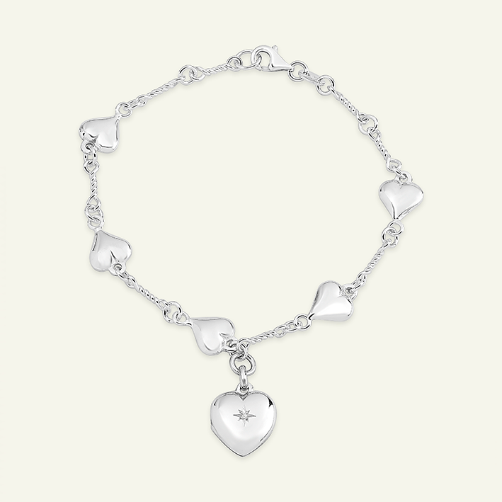 Product title: Handmade Silver Heart Locket Bracelet 12 mm, product type: Bracelet