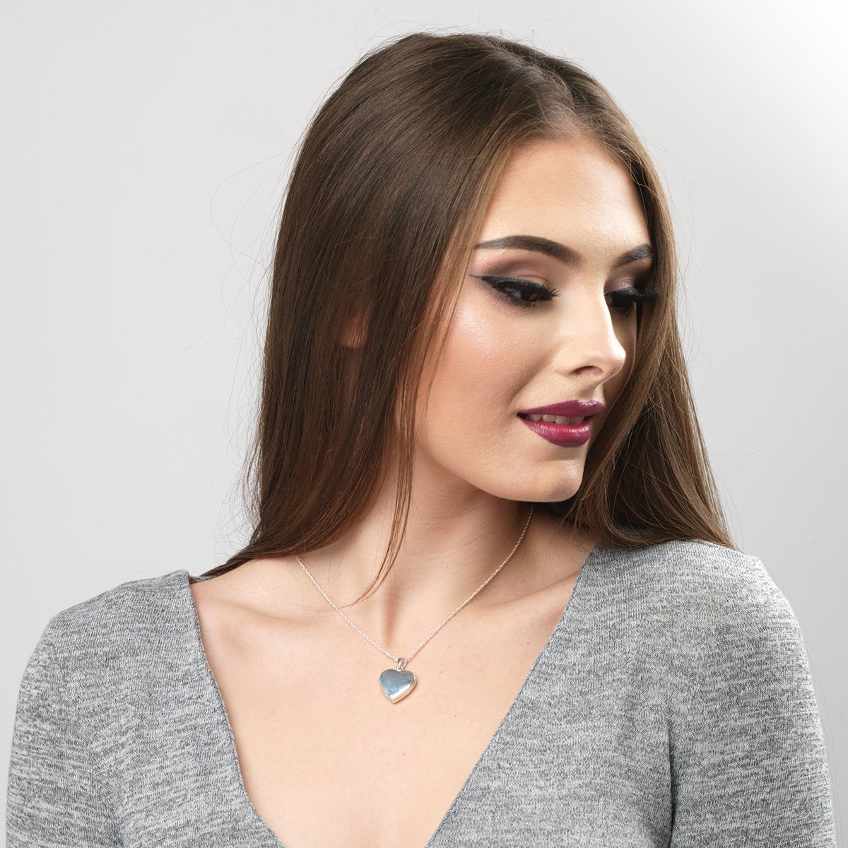 Product title: Plain Silver Heart Locket 18 mm, product type: Locket