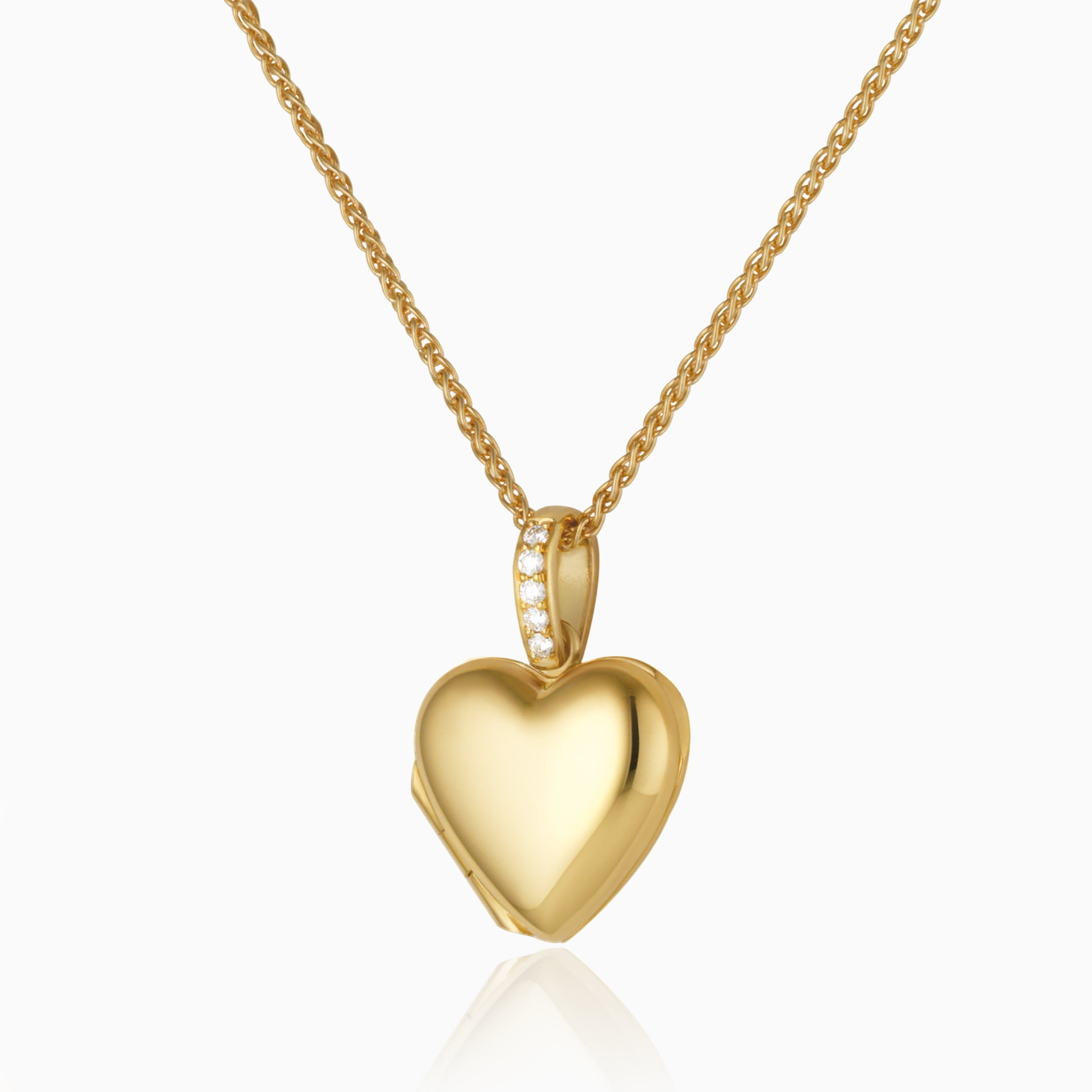 Product title: Petite 18 ct Gold and Diamond Locket, product type: