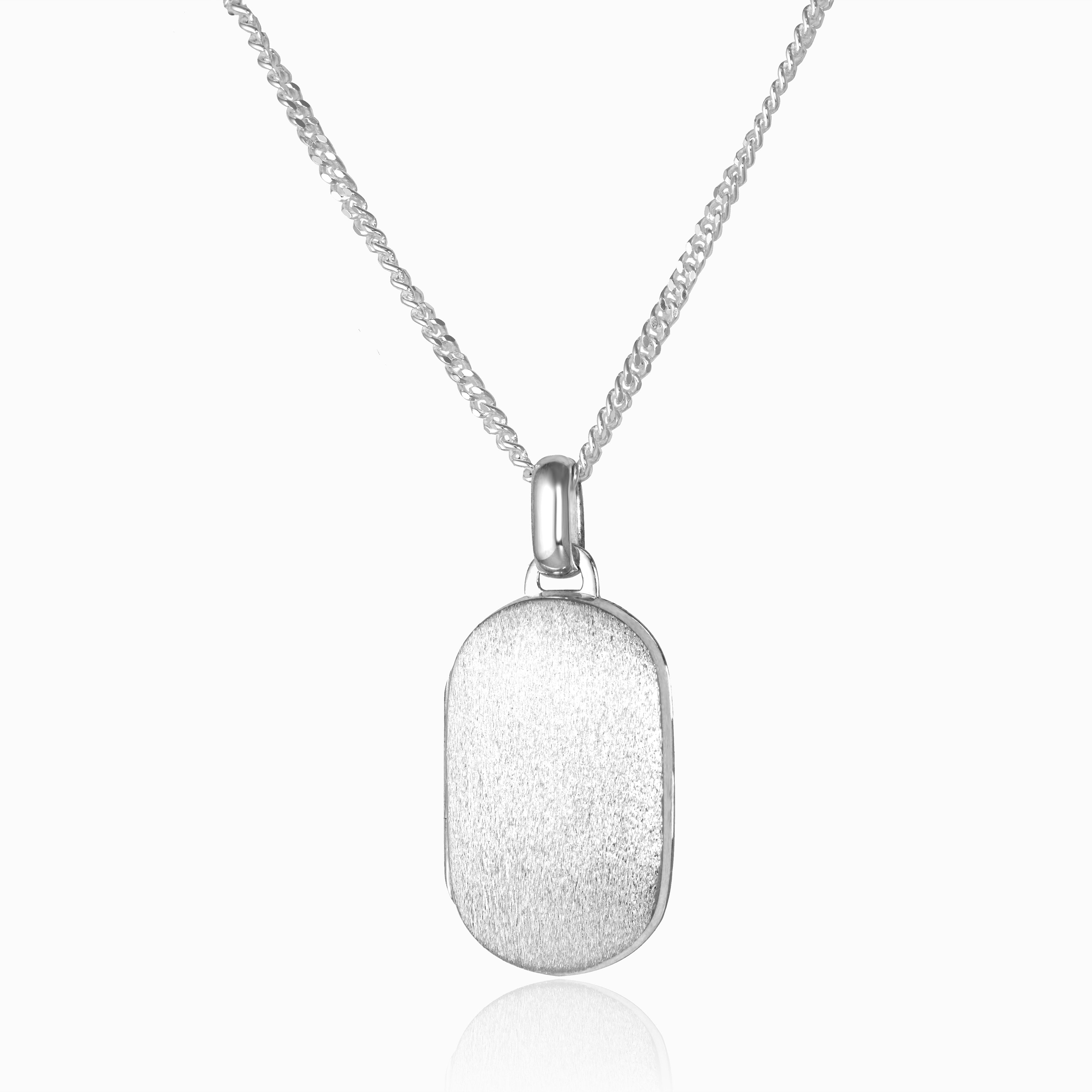 Product title: Frosted Dog Tag Locket, product type: Locket