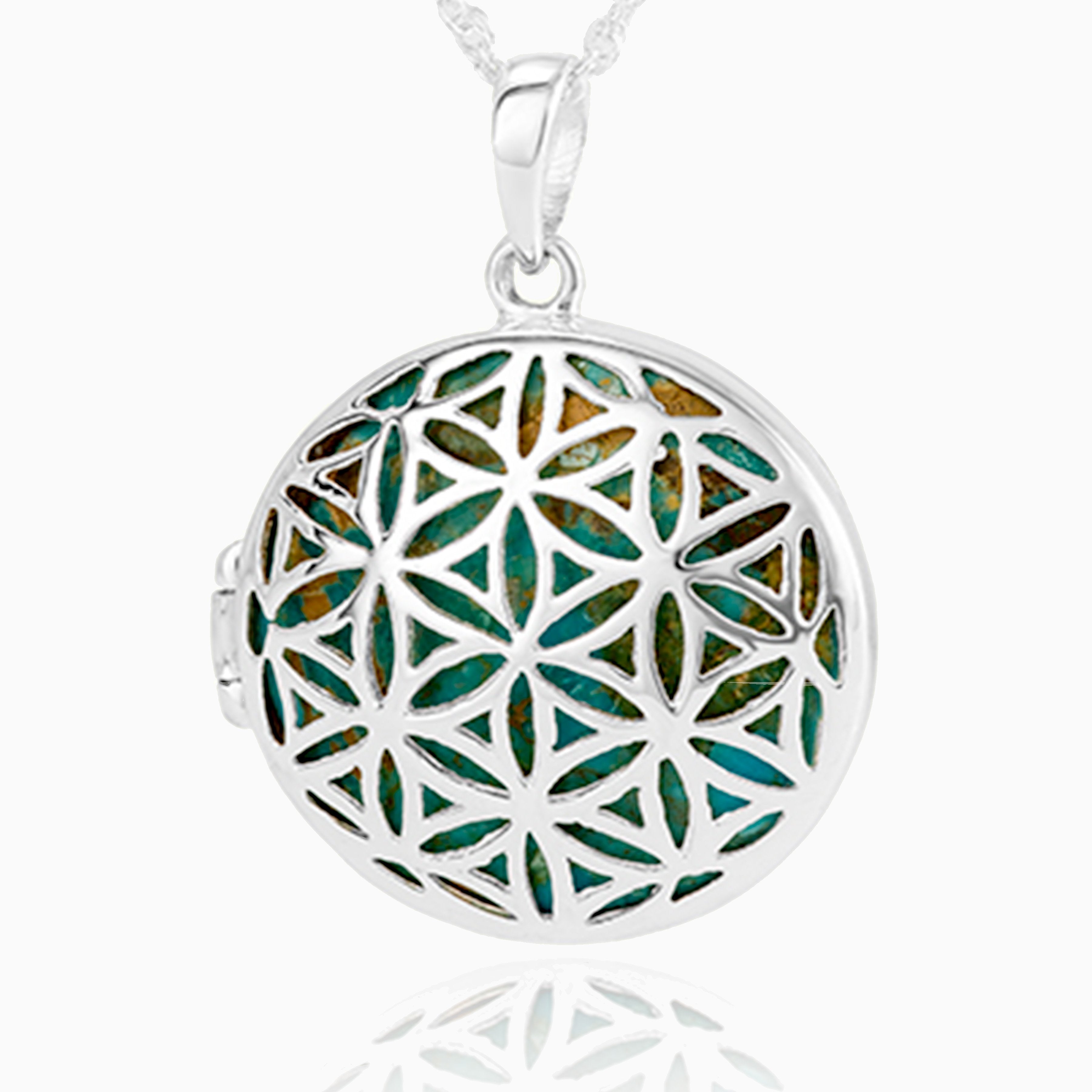Product title: Contemporary Filigree Turquoise Locket, product type: