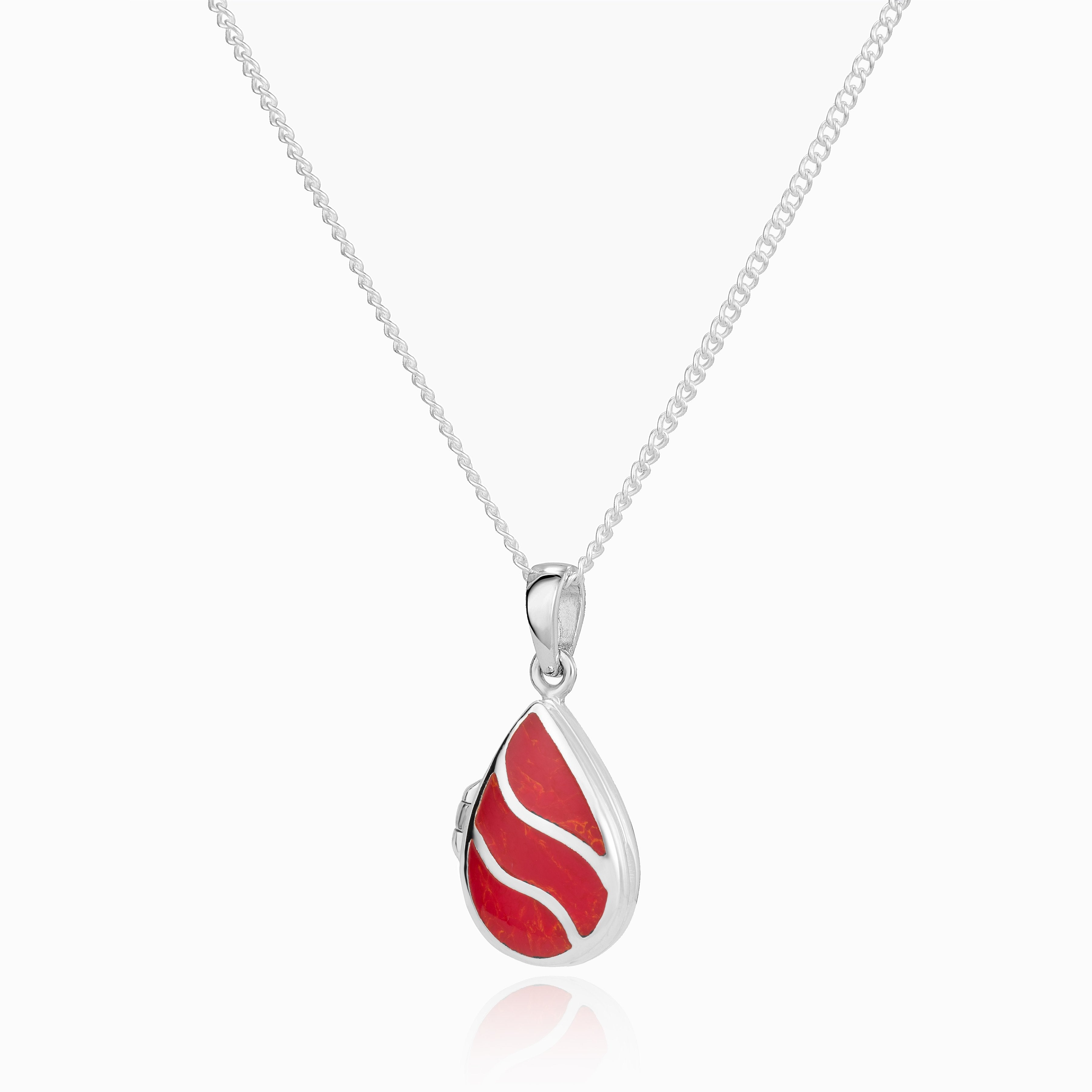 Product title: Coral Teardrop Locket, product type: Locket