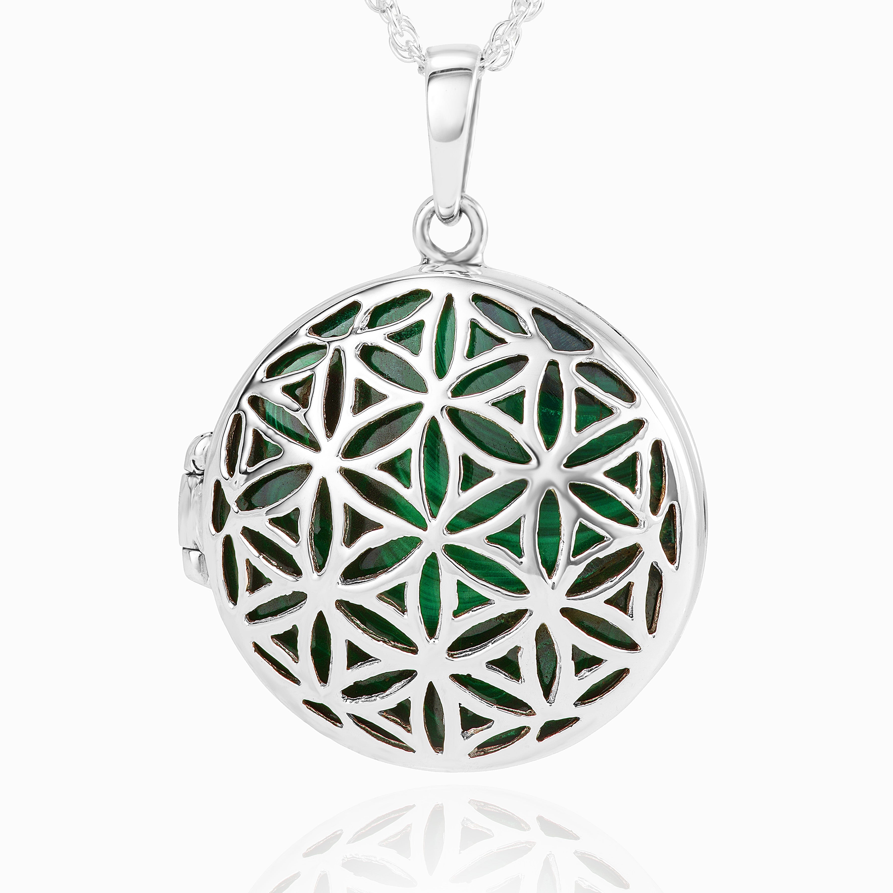 Product title: Contemporary Filigree Malachite Locket, product type: Locket
