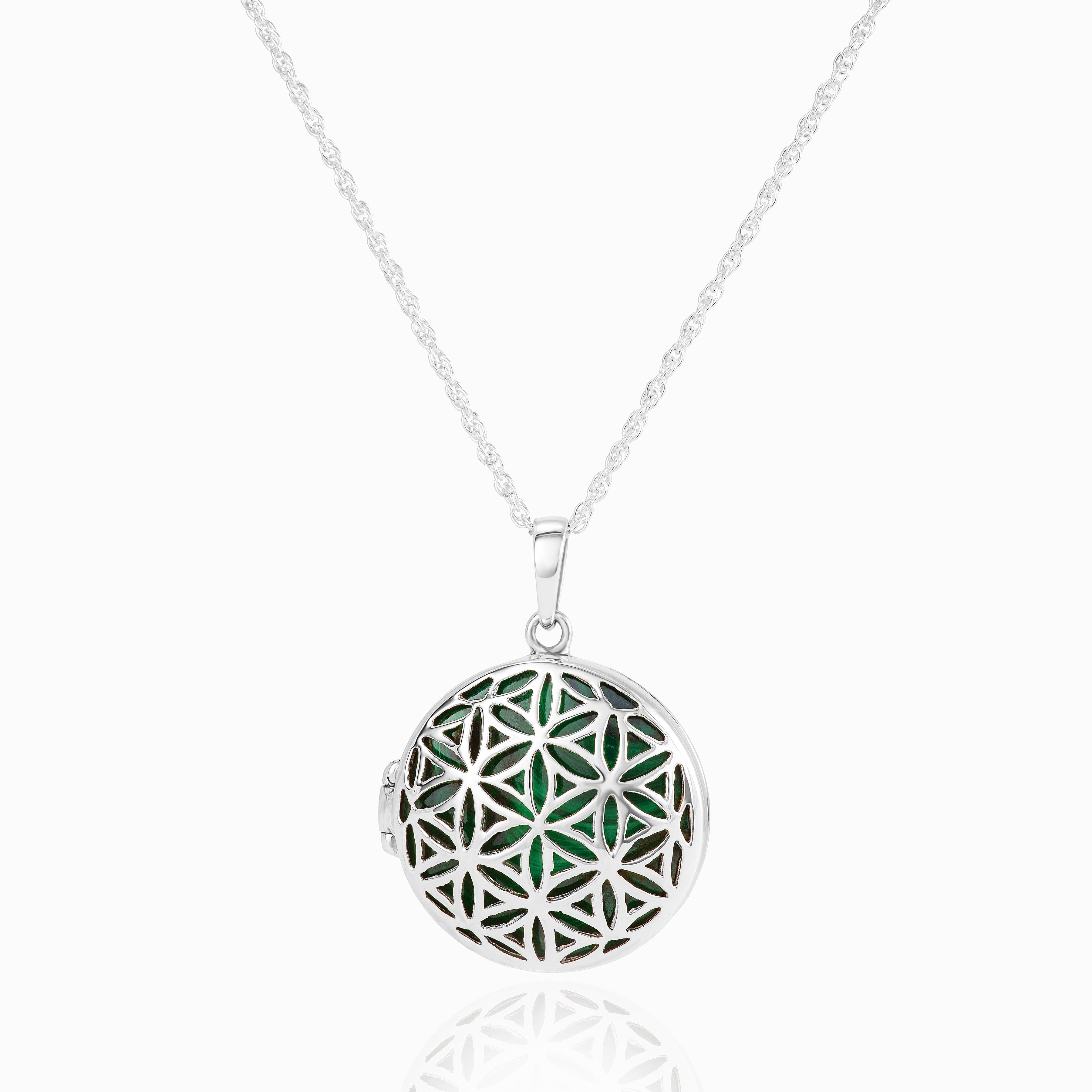 Product title: Contemporary Filigree Malachite Locket, product type: Locket