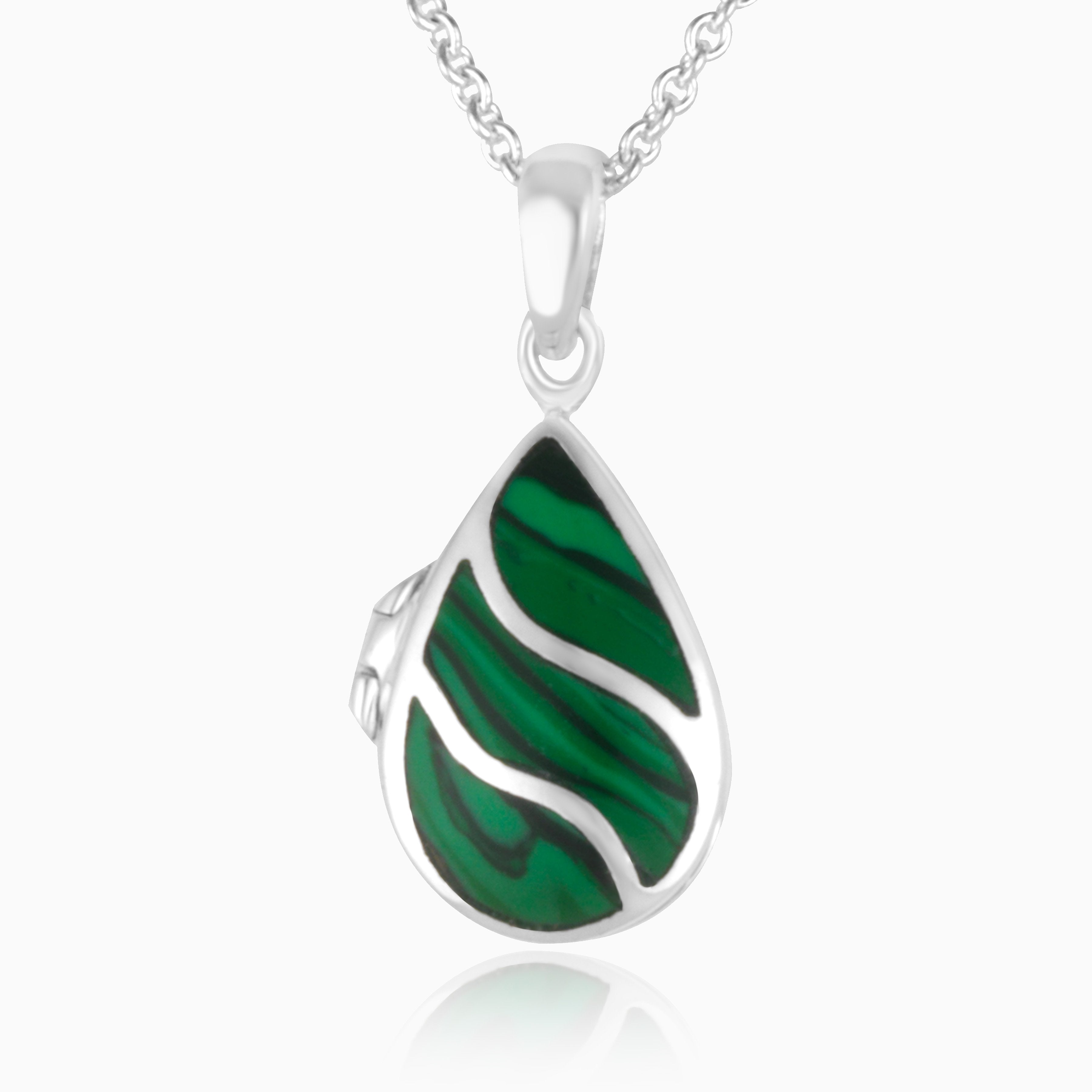 Product title: Malachite Teardrop Locket, product type: Locket