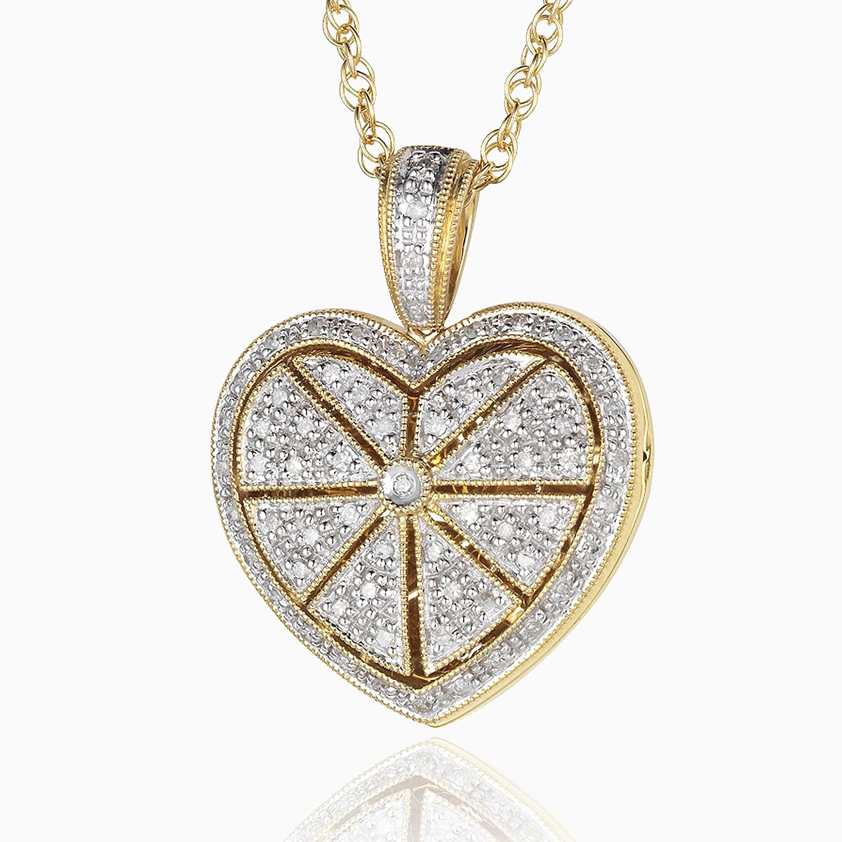 Product title: Pavé Set Diamond Gold Locket, product type: Locket