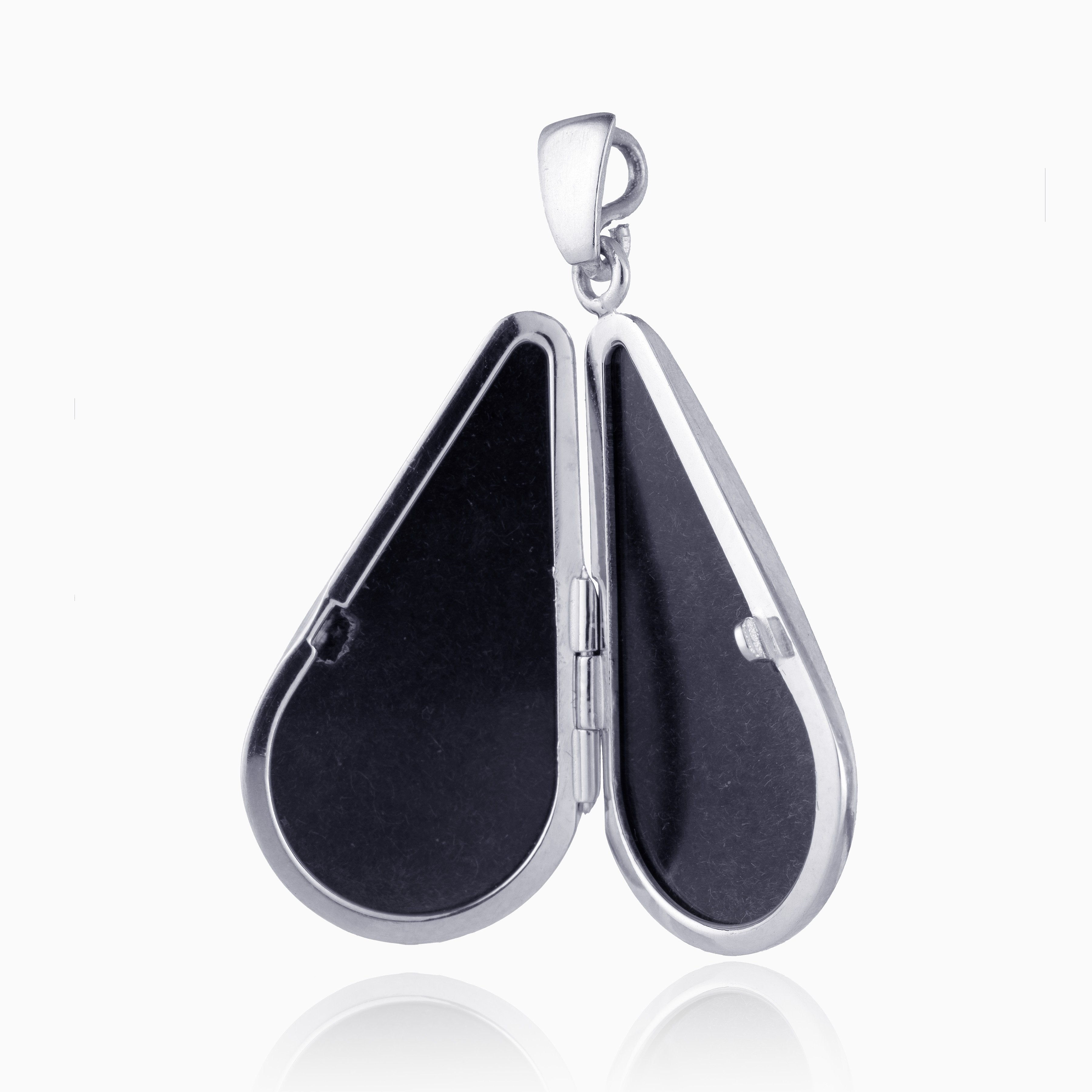 Product title: Hand Engraved White Gold Slim Border Locket, product type: Locket