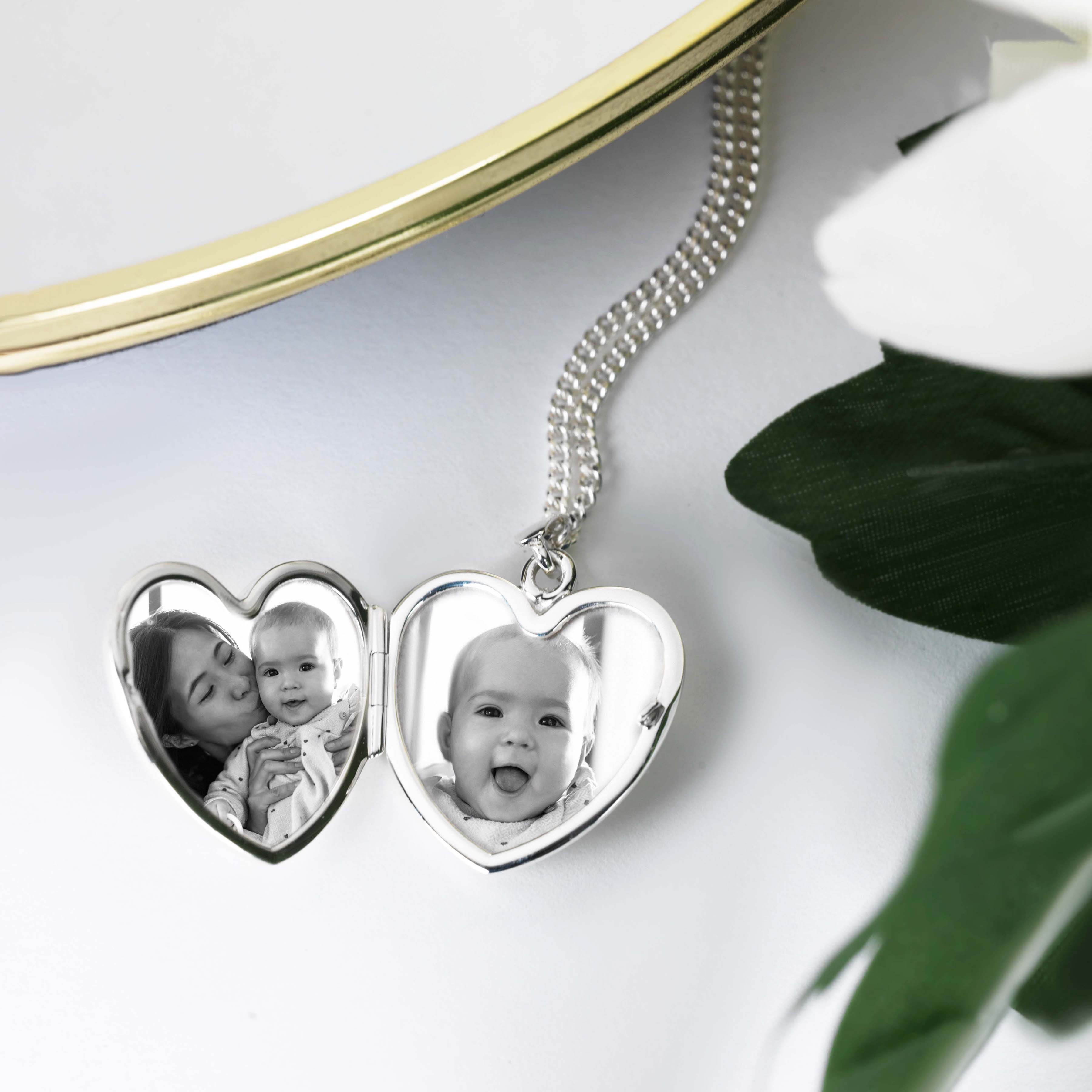 Product title: Hand Engraved White Gold Bird Locket, product type: Locket