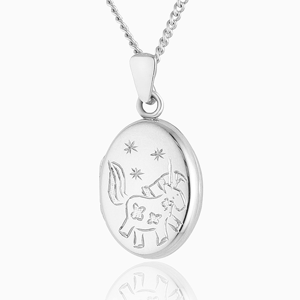Product title: Child's Silver Unicorn Locket, product type: Locket