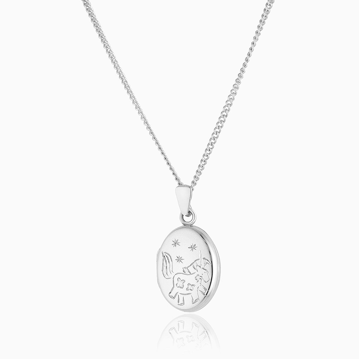 Product title: Child's Silver Unicorn Locket, product type: Locket